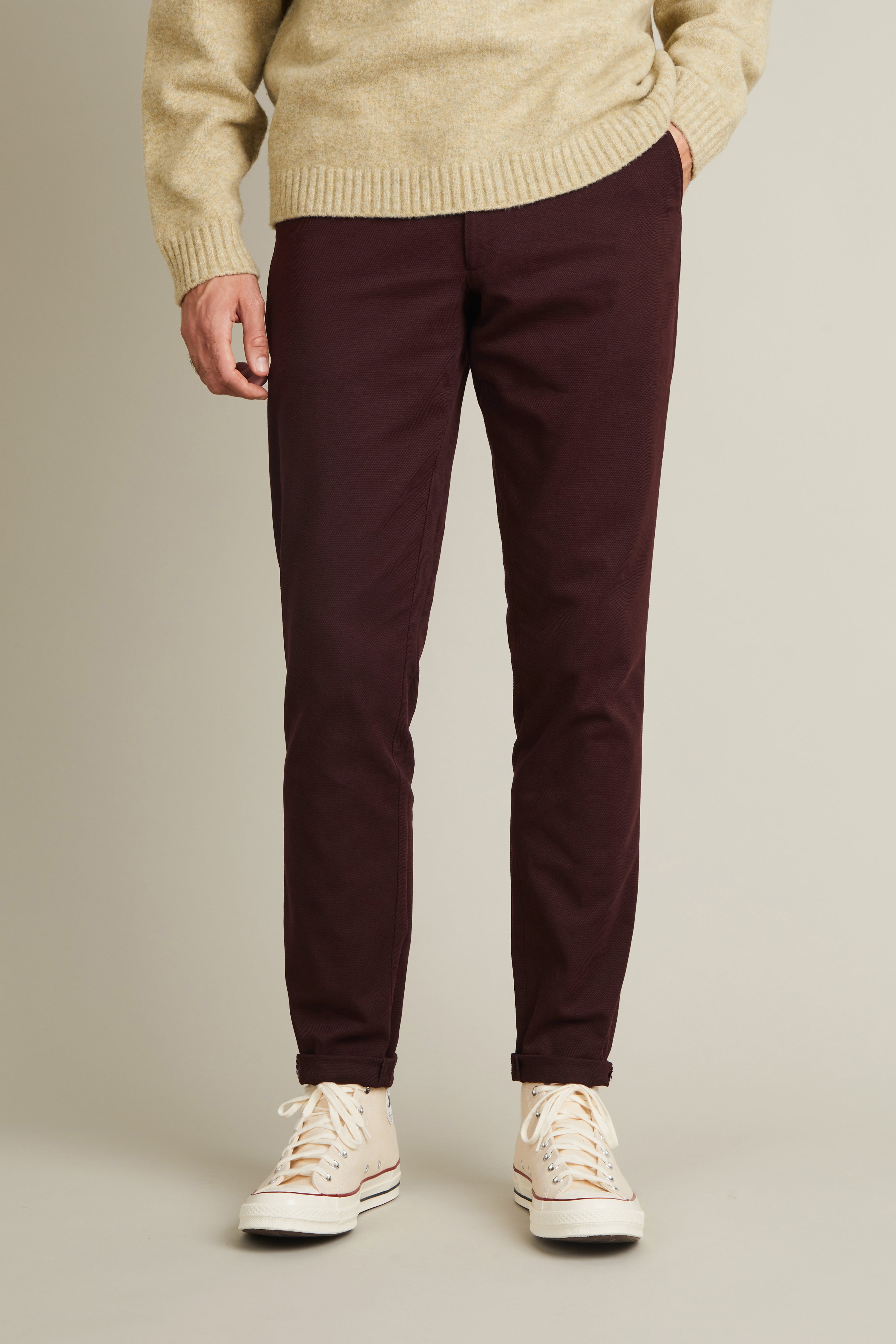 le-pantalon-chinos-fm-lpct-5-chino-bordeaux-textur-coton image 1