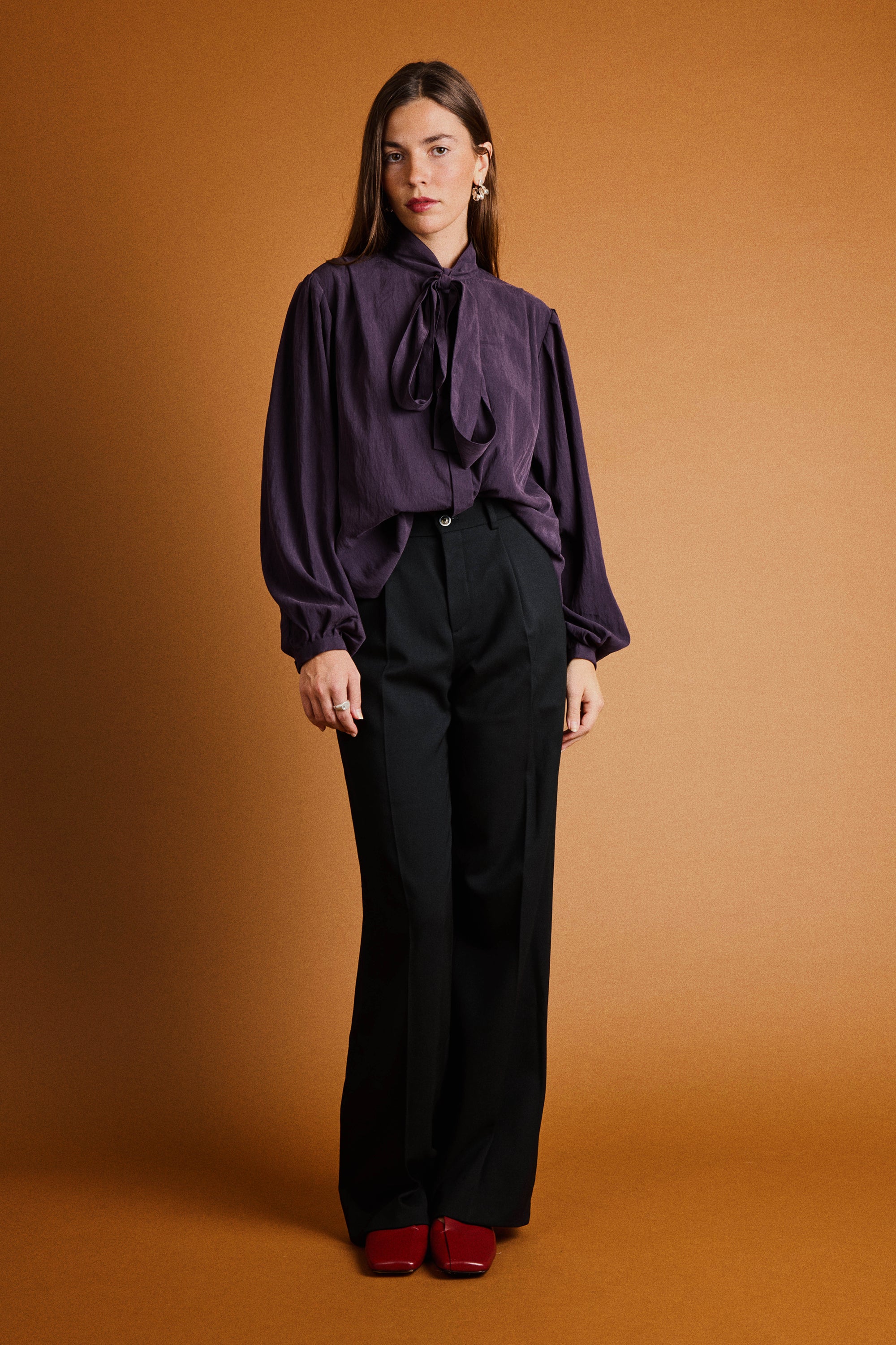 le-pantalon-pantalons-femme-palazzo-pantalon-noir-laine image 4