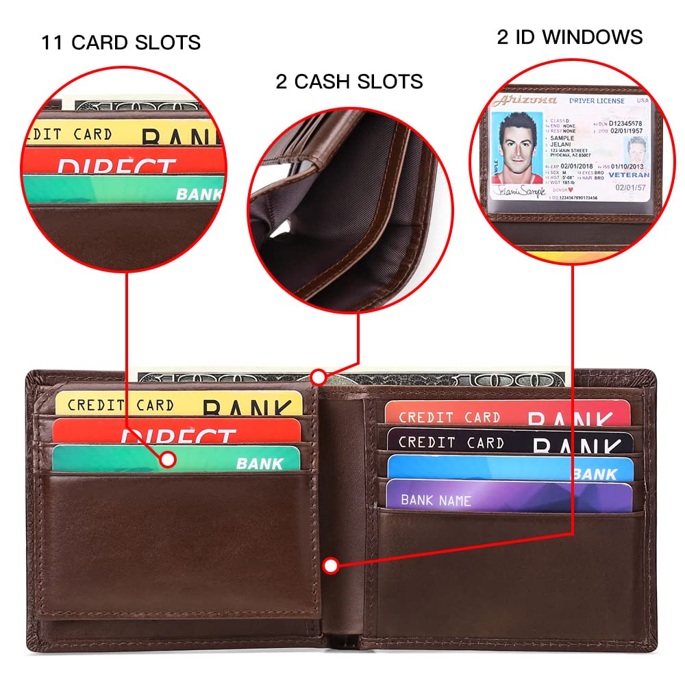 gaekeao-card-holder-wallet-portefeuille-homme-cuir-rfid-11-cartes image 2