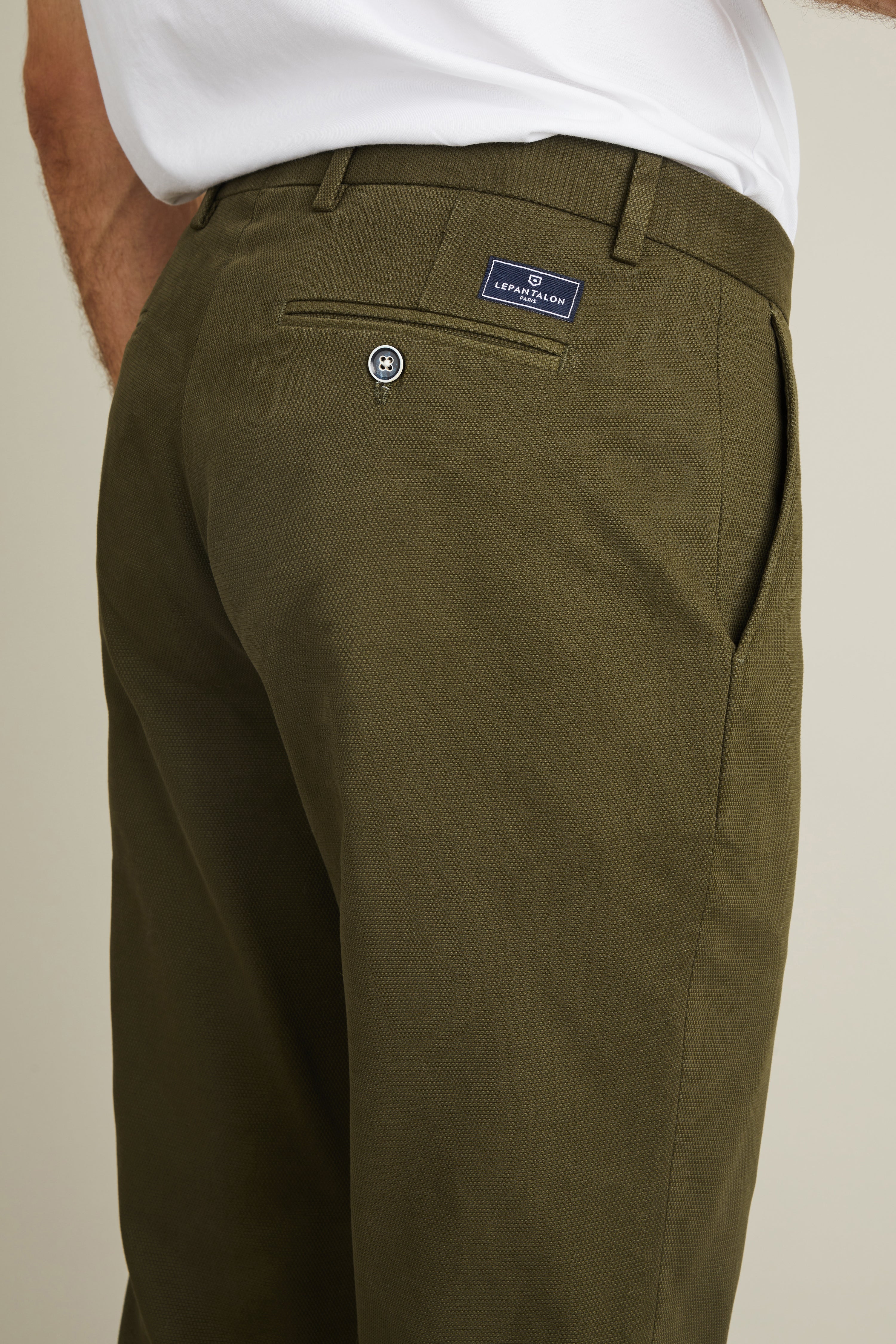le-pantalon-chino-fm-lpct-3-pantalon-kaki-coton-semi-slim image 2