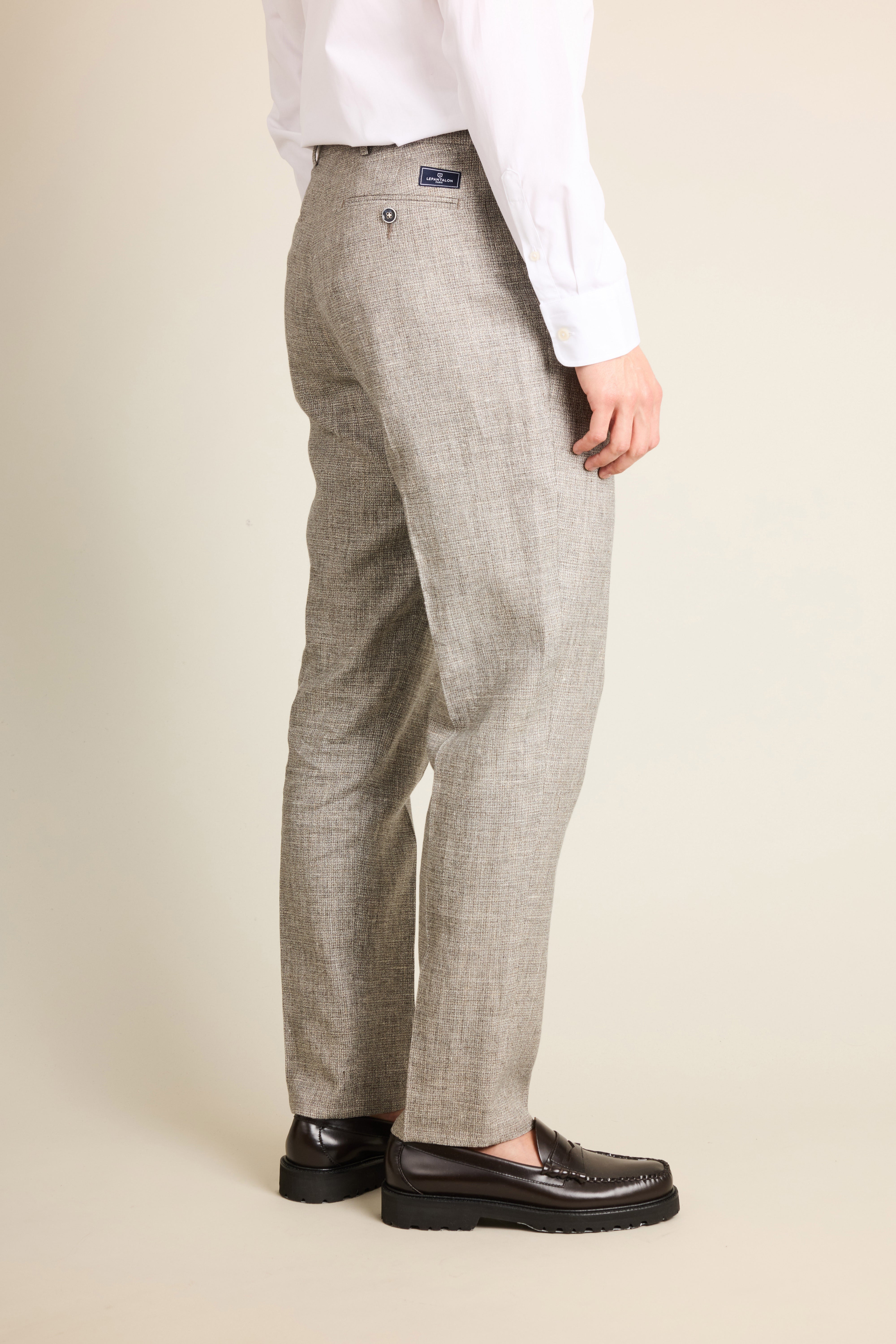 le-pantalon-pantalons-pinces-pantalon-lin-homme-pied-de-puce image 6