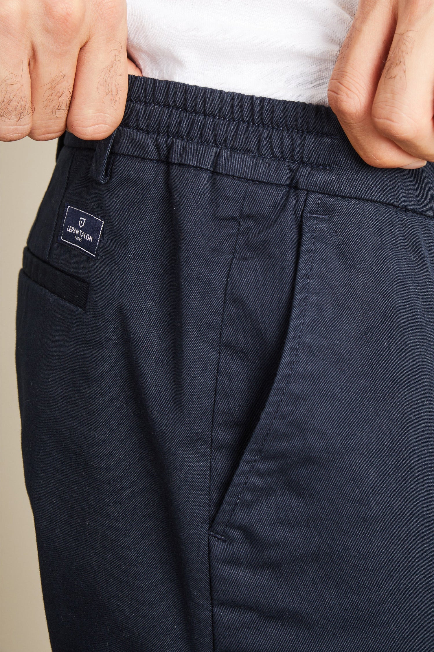 le-pantalon-chinos-homme-chino-easy-bleu-marine-coton image 2