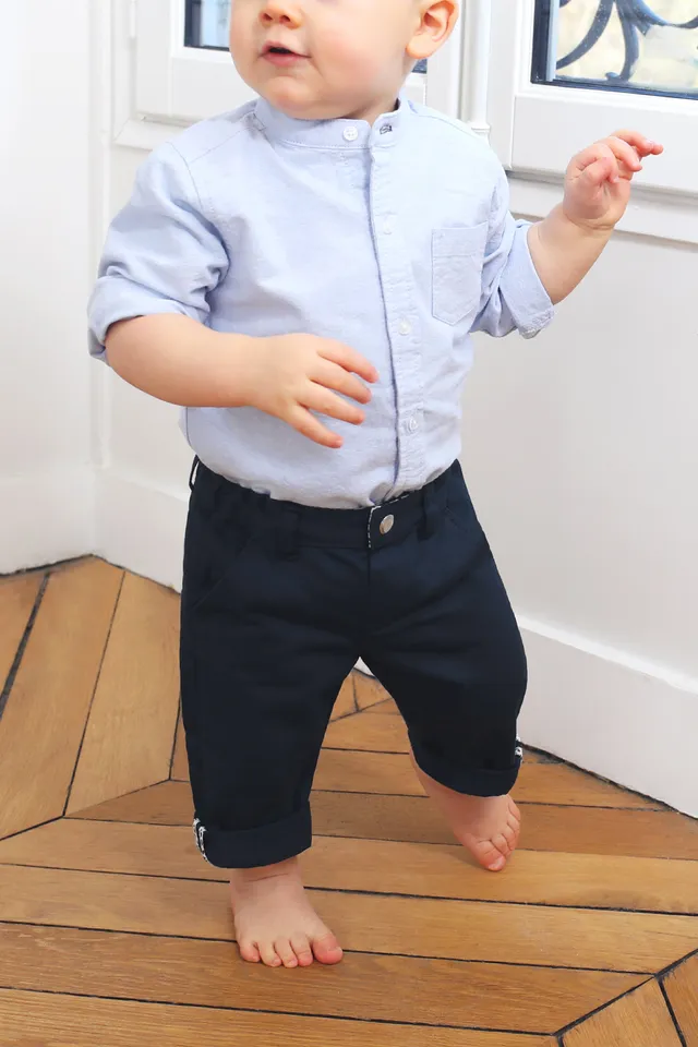 le-pantalon-chinos-enfant-chino-bleu-marine-coton image 1