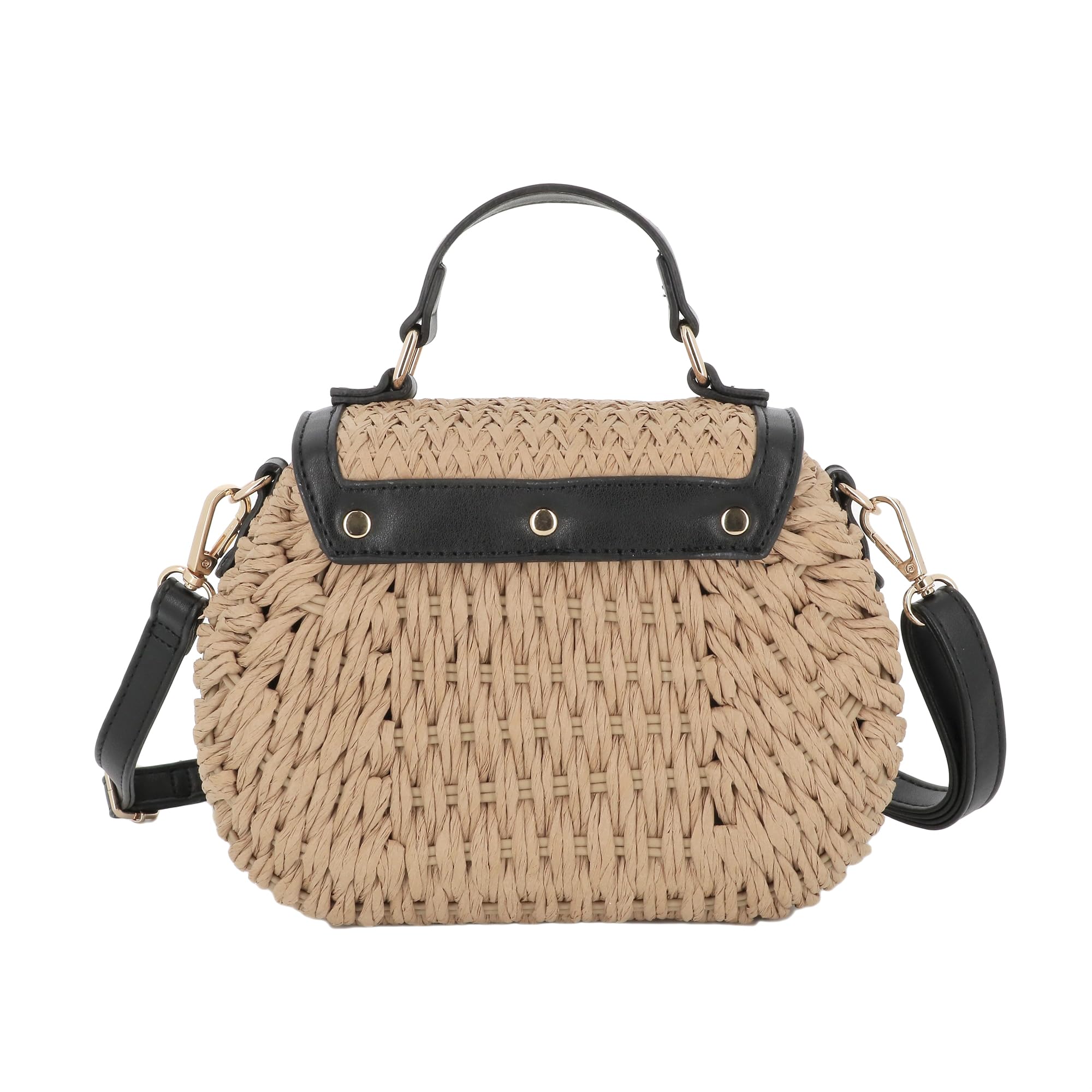 flora-co-sacs-bandouli-res-sac-paille-noir-ovale-t image 5