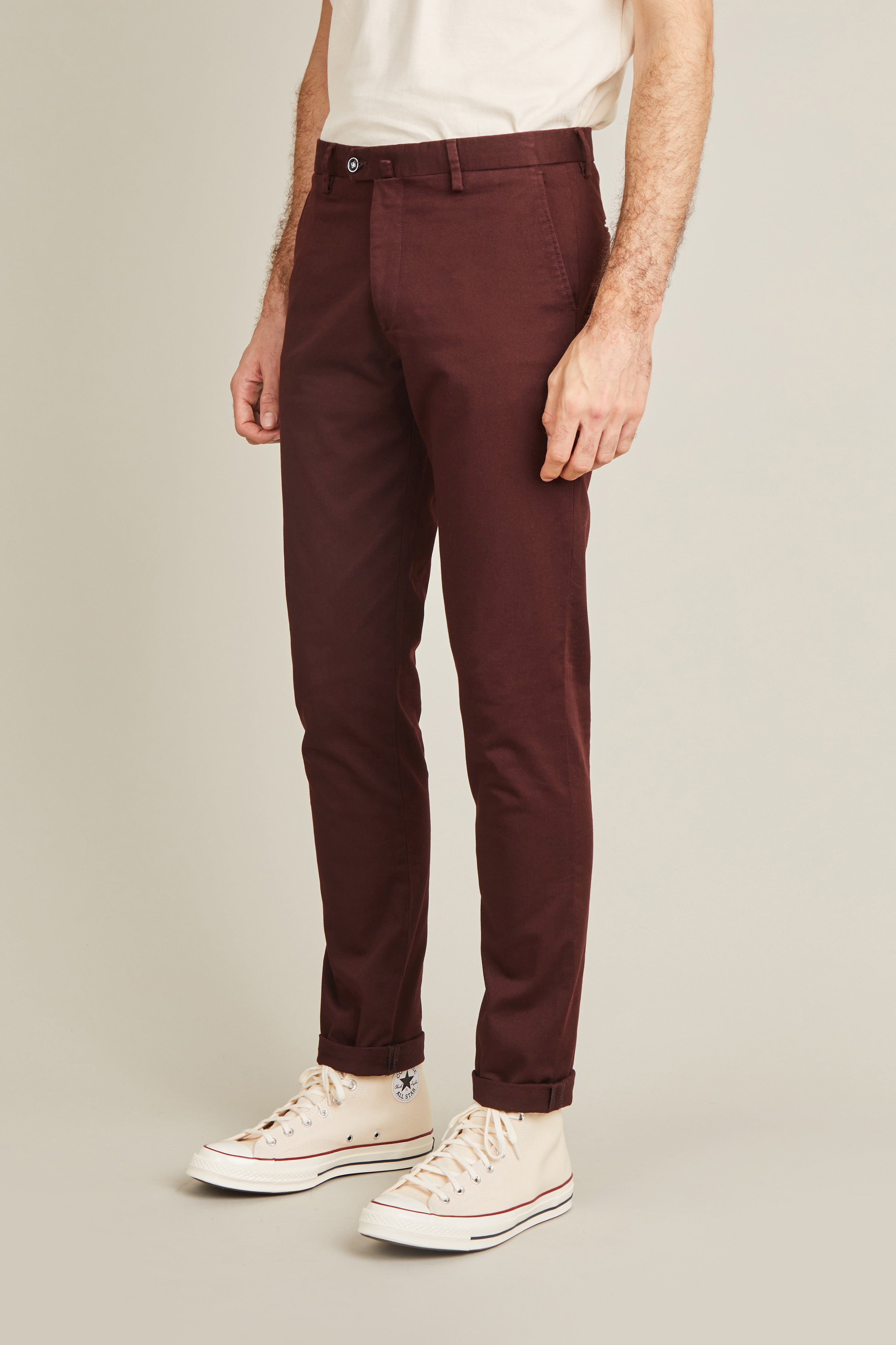 le-pantalon-chinos-homme-classique-lie-de-vin-coton image 5