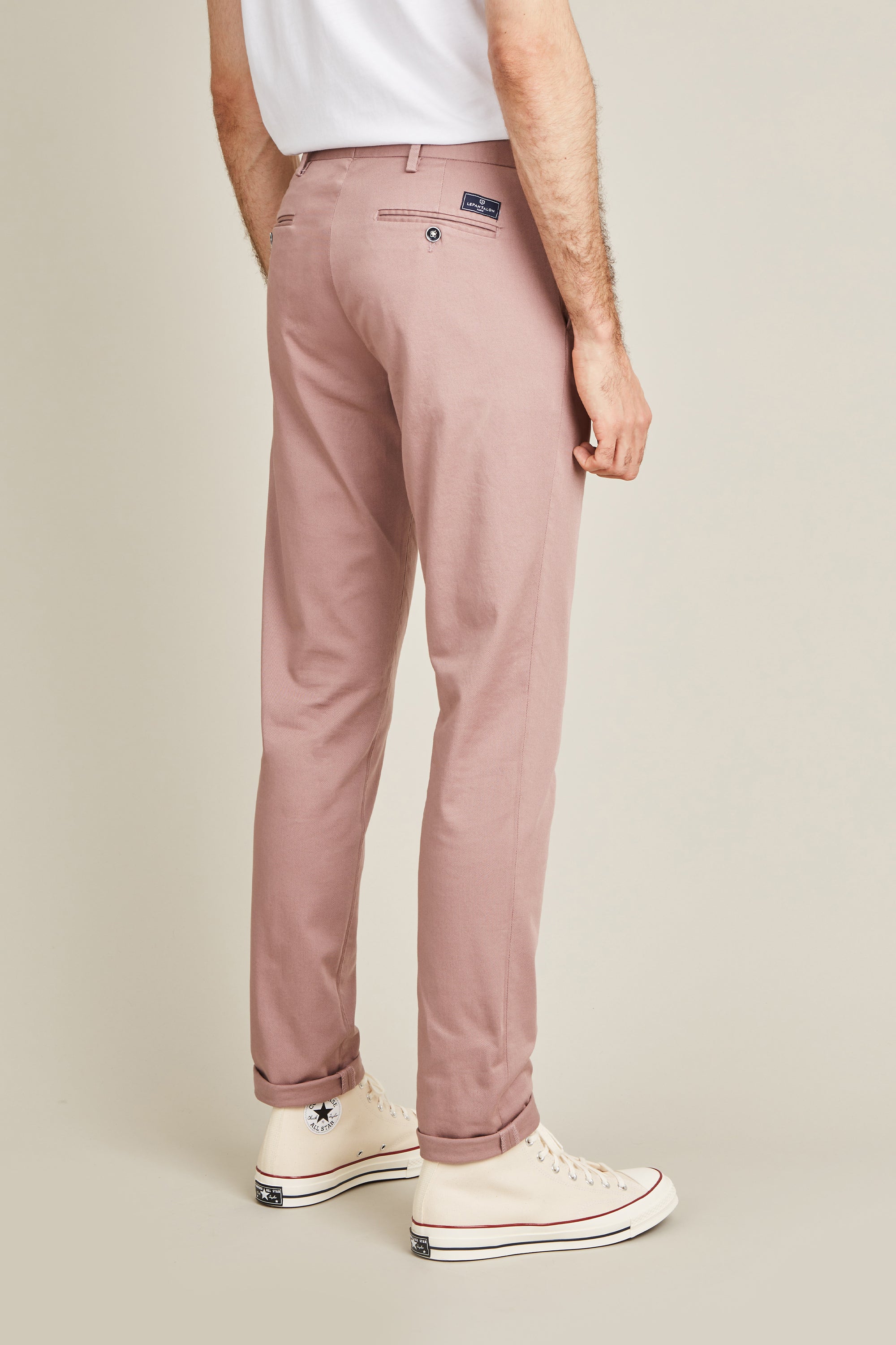le-pantalon-chinos-homme-classique-chino-bois-de-rose-coton image 4