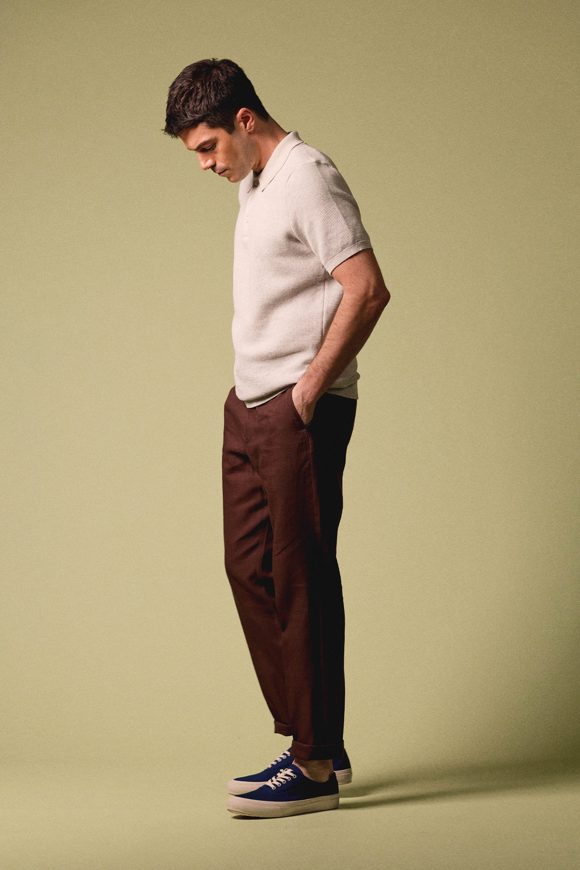le-pantalon-chinos-homme-pantalon-lin-b-ne-coupe-carotte image 8