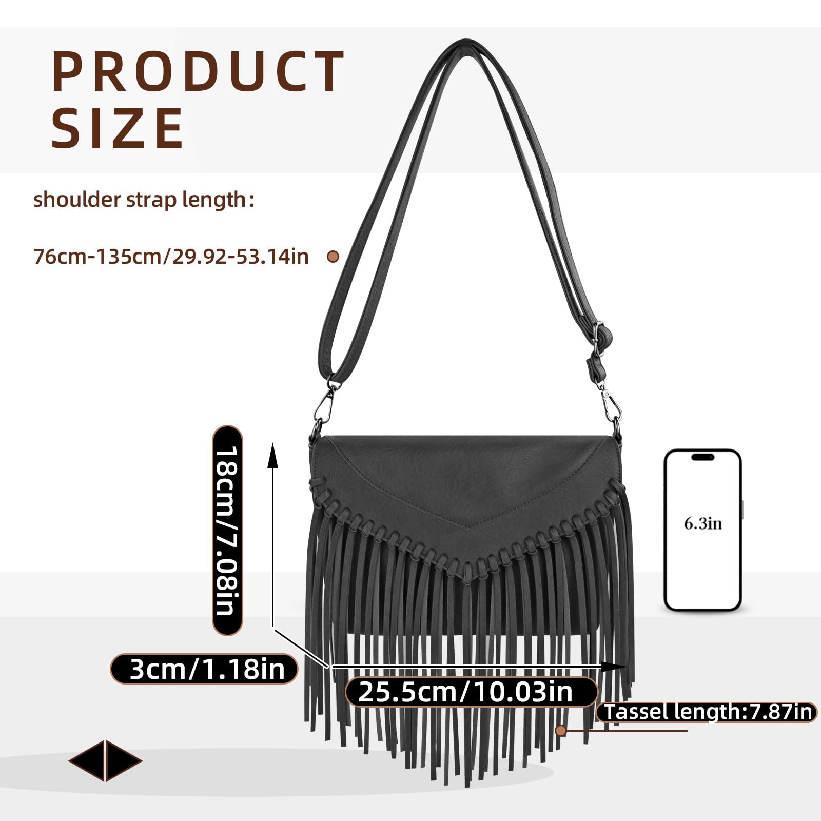 adistylinno-crossbody-bag-sac-bandouli-re-noir-franges-cuir-pu image 4