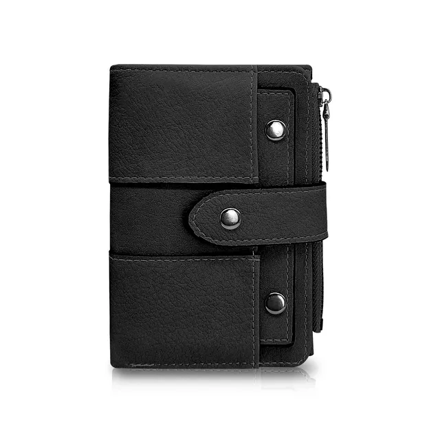 adistylinno-portefeuille-femme-noir-compact-zip-10-cartes image 1