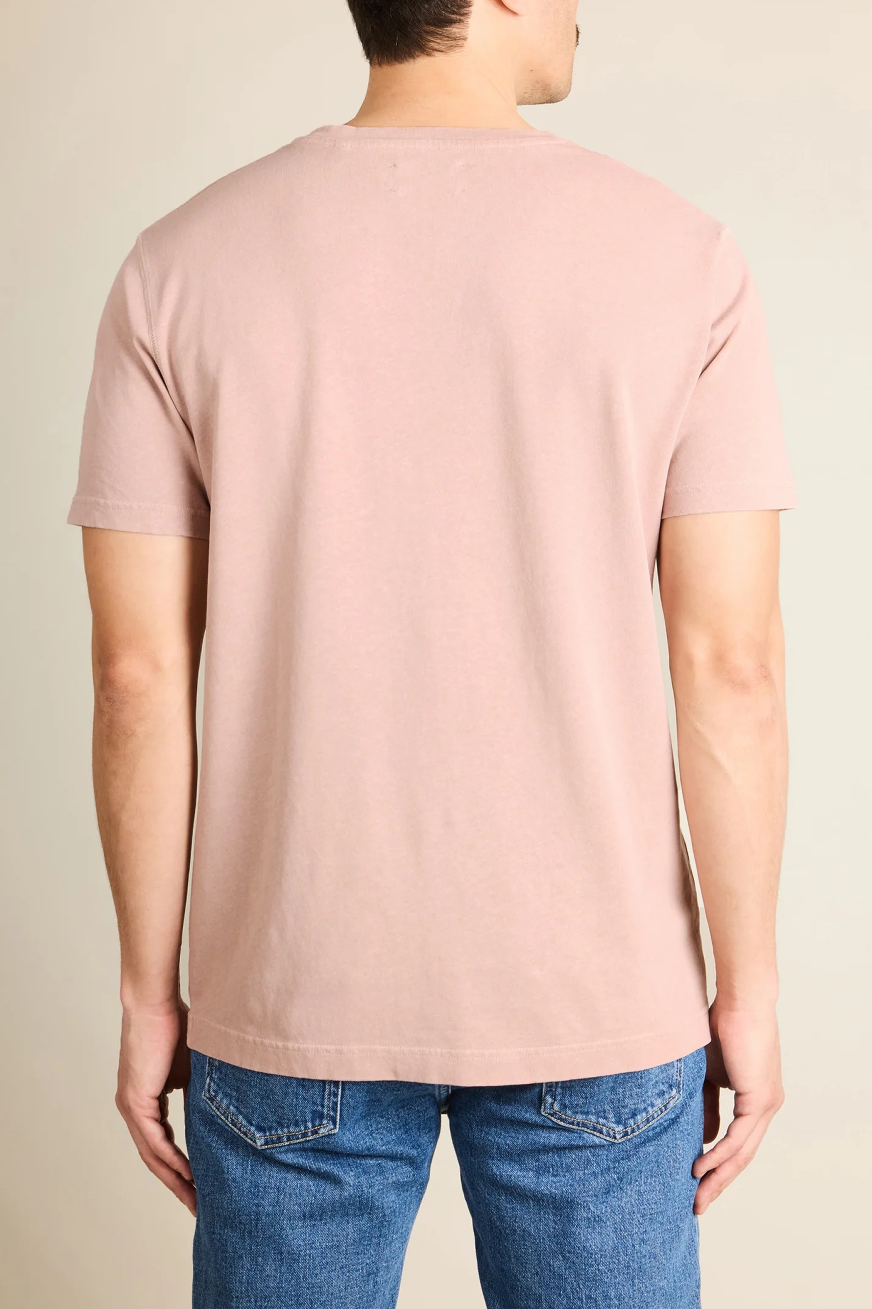 le-pantalon-tee-shirt-coton-lin-vieux-rose-t-shirt-col-rond image 3