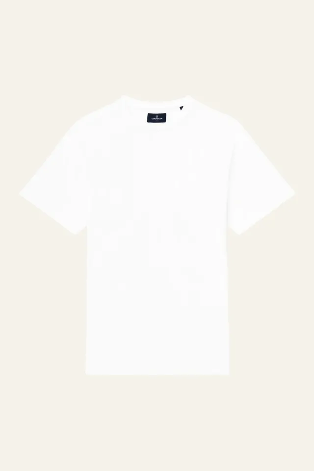 le-pantalon-tee-shirt-coton-lin-blanc-t-shirt-homme-col-rond image 1