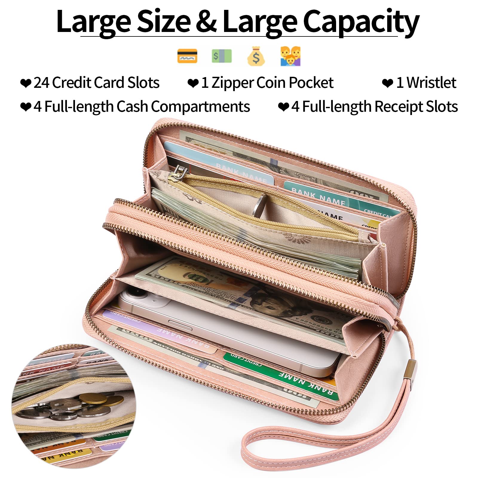 gaekeao-large-wallet-a10-retro-rose-portefeuille-cuir-rfid image 3
