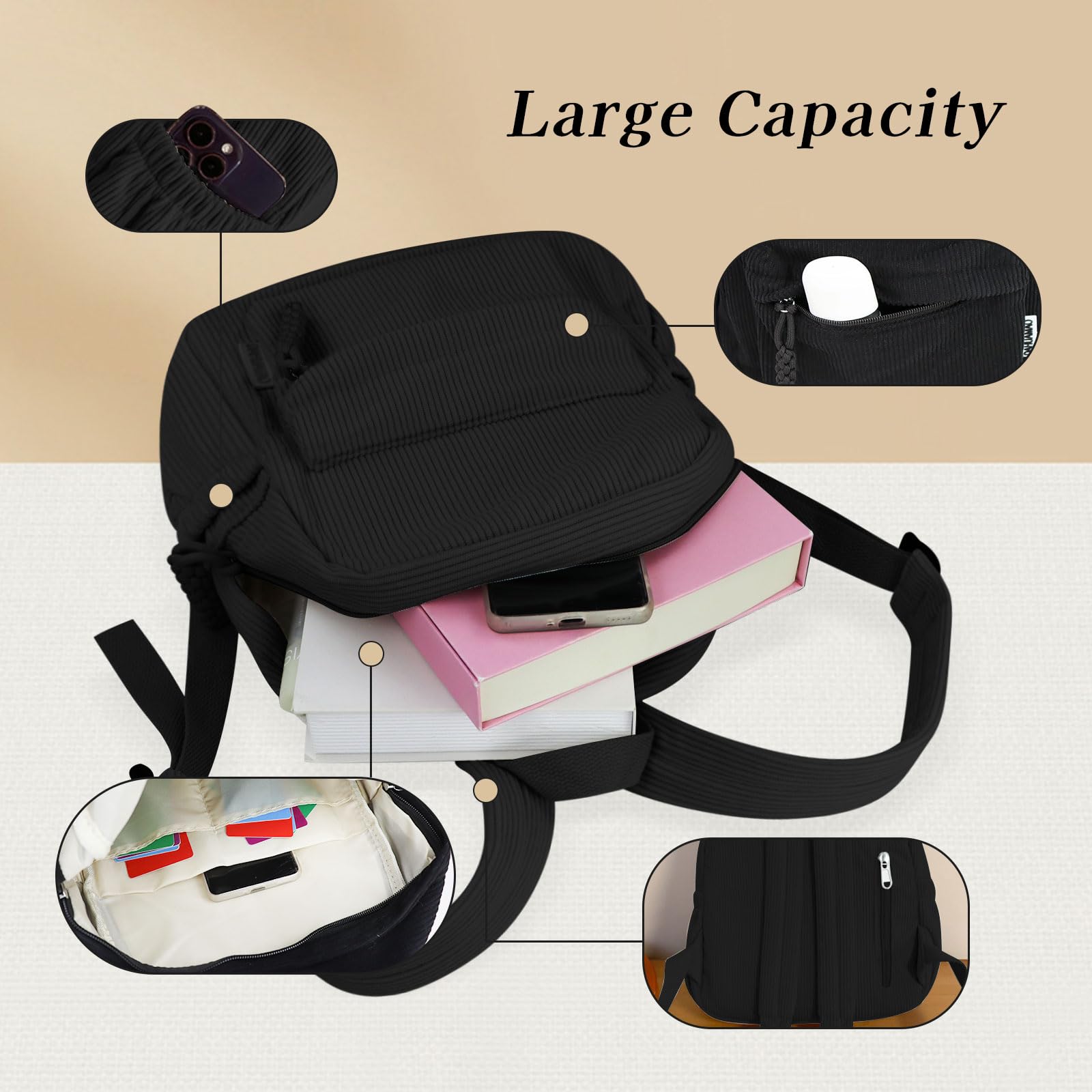 adistylinno-backpack-petit-sac-dos-femme-velours-noir image 4