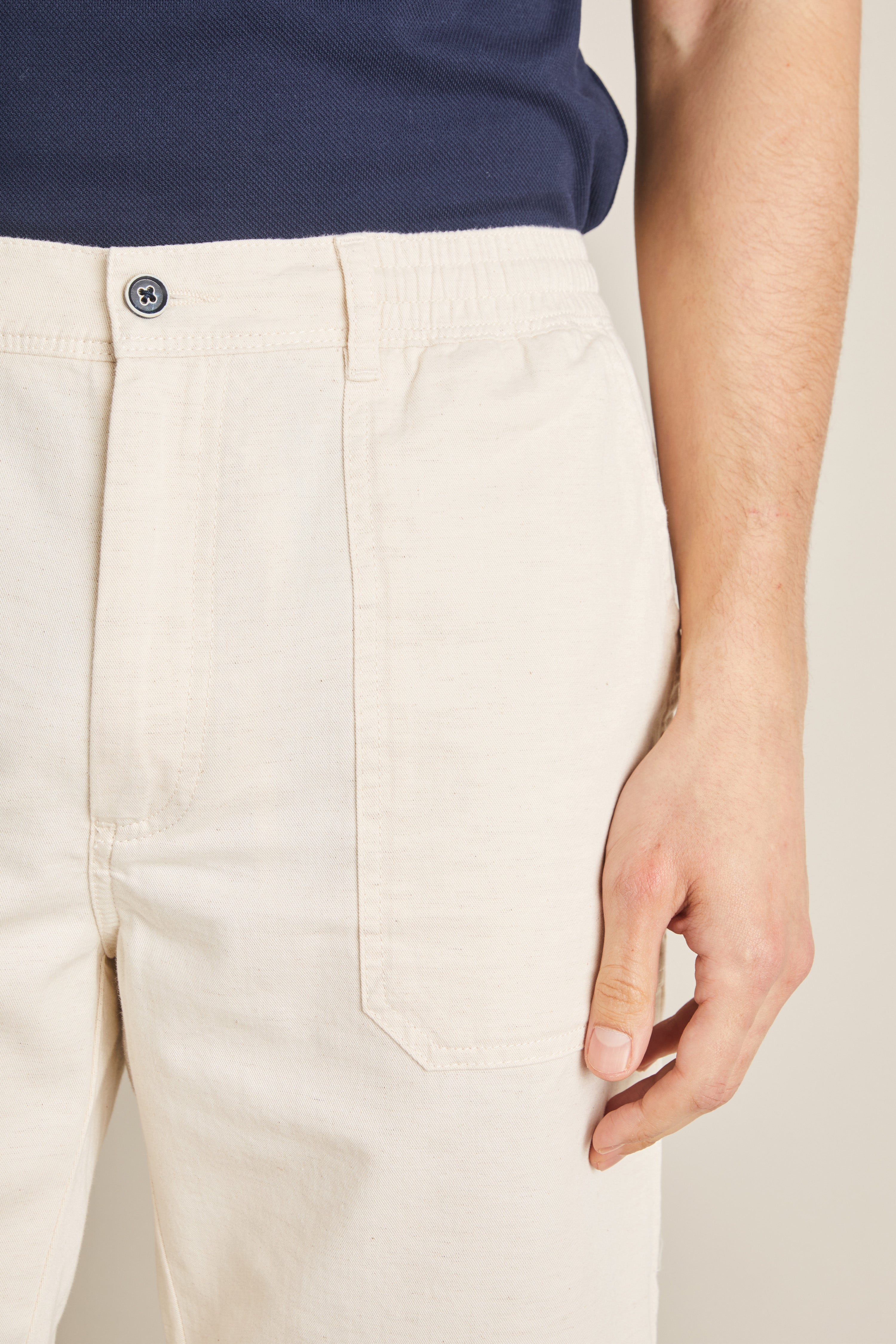 le-pantalon-bermudas-homme-cru-fatigue-short-lin-coton image 2