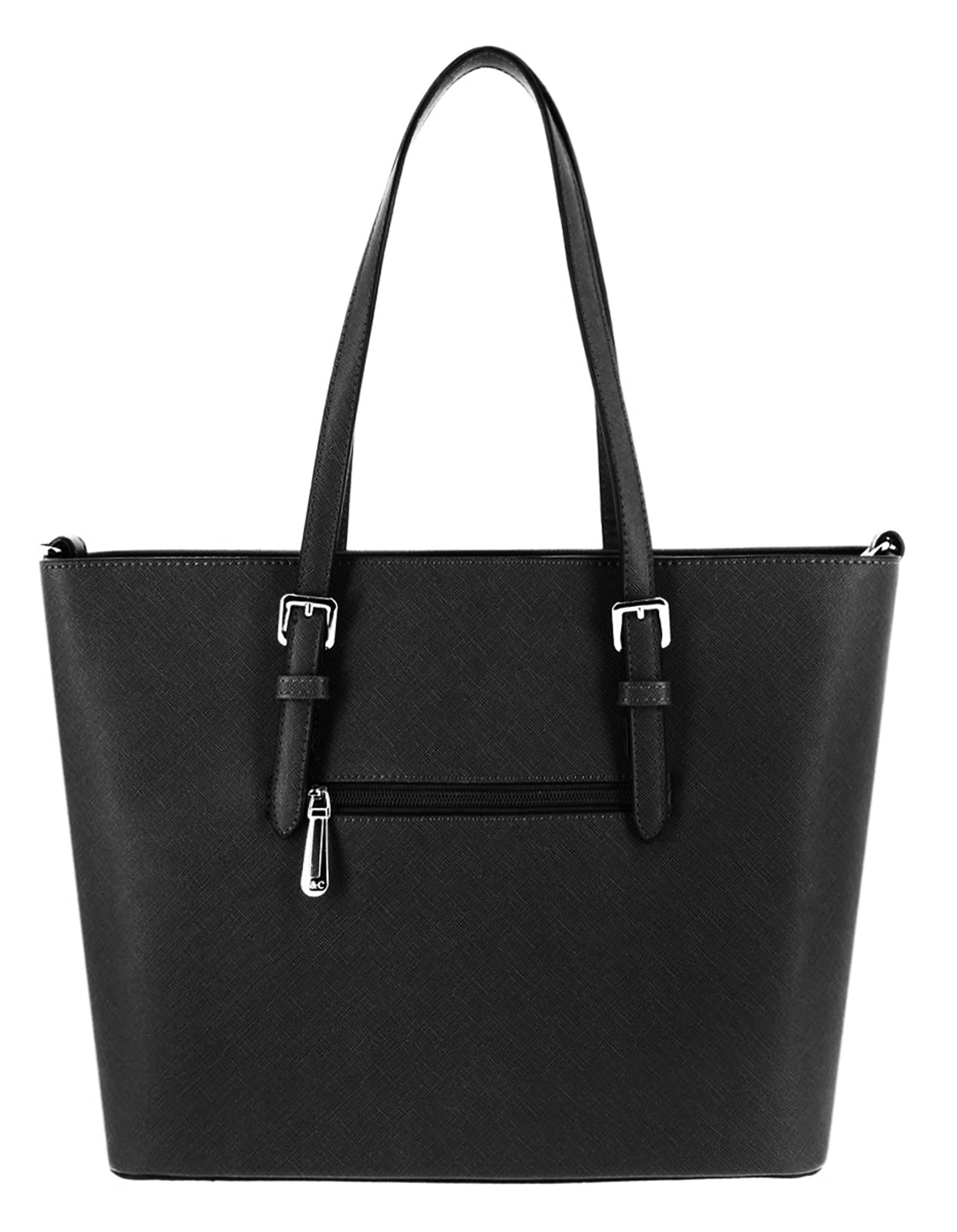 flora-co-cabas-sac-cabas-femme-noir-simili-cuir-a4 image 4