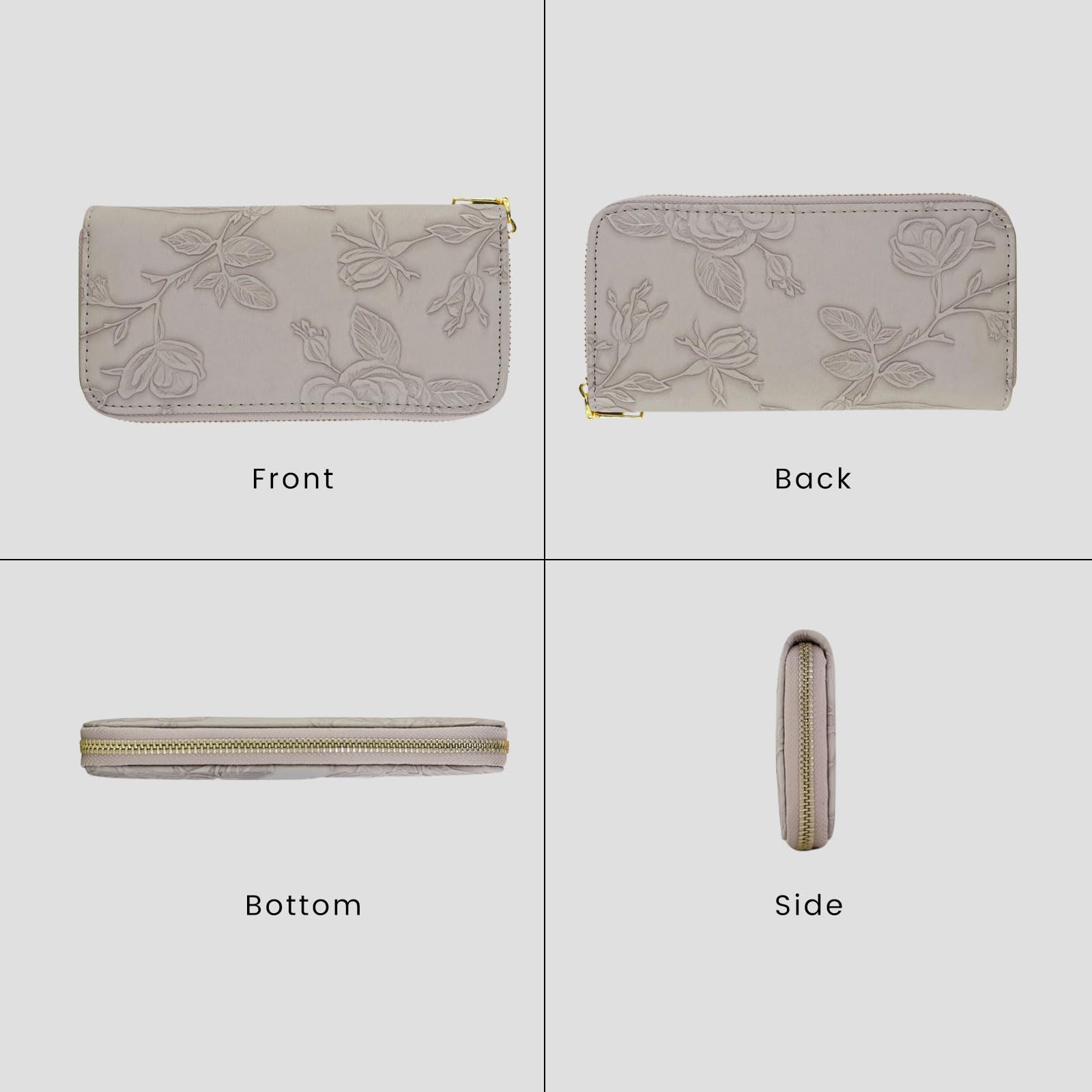 adistylinno-women-s-wallet-portefeuille-long-gris-8-cartes image 5