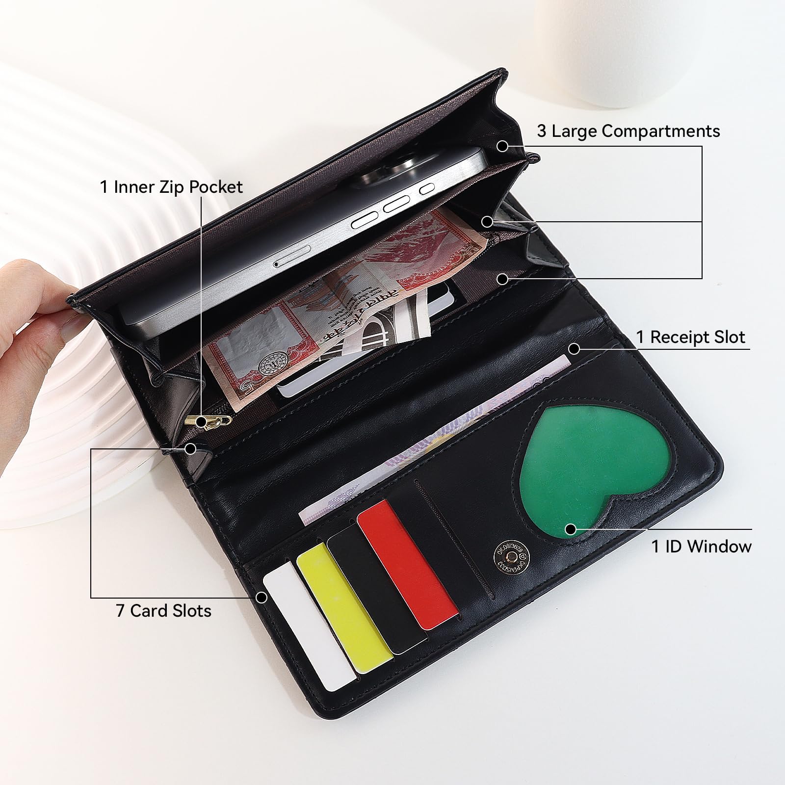 adistylinno-women-s-wallet-portefeuille-femme-noir-6-cartes image 5