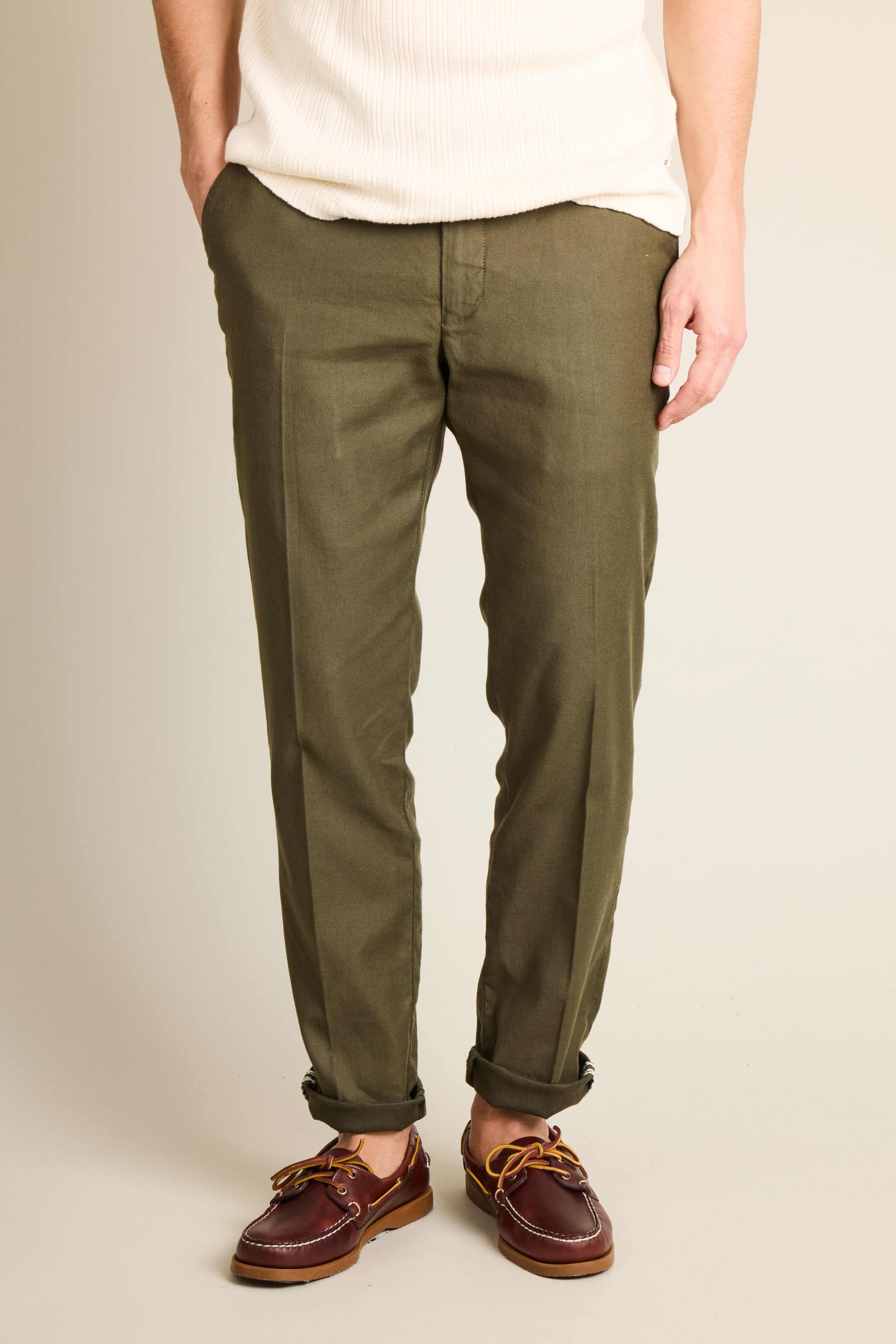 le-pantalon-chinos-homme-fm-lpcl-19-chino-kaki-fonc-lin-coton image 5