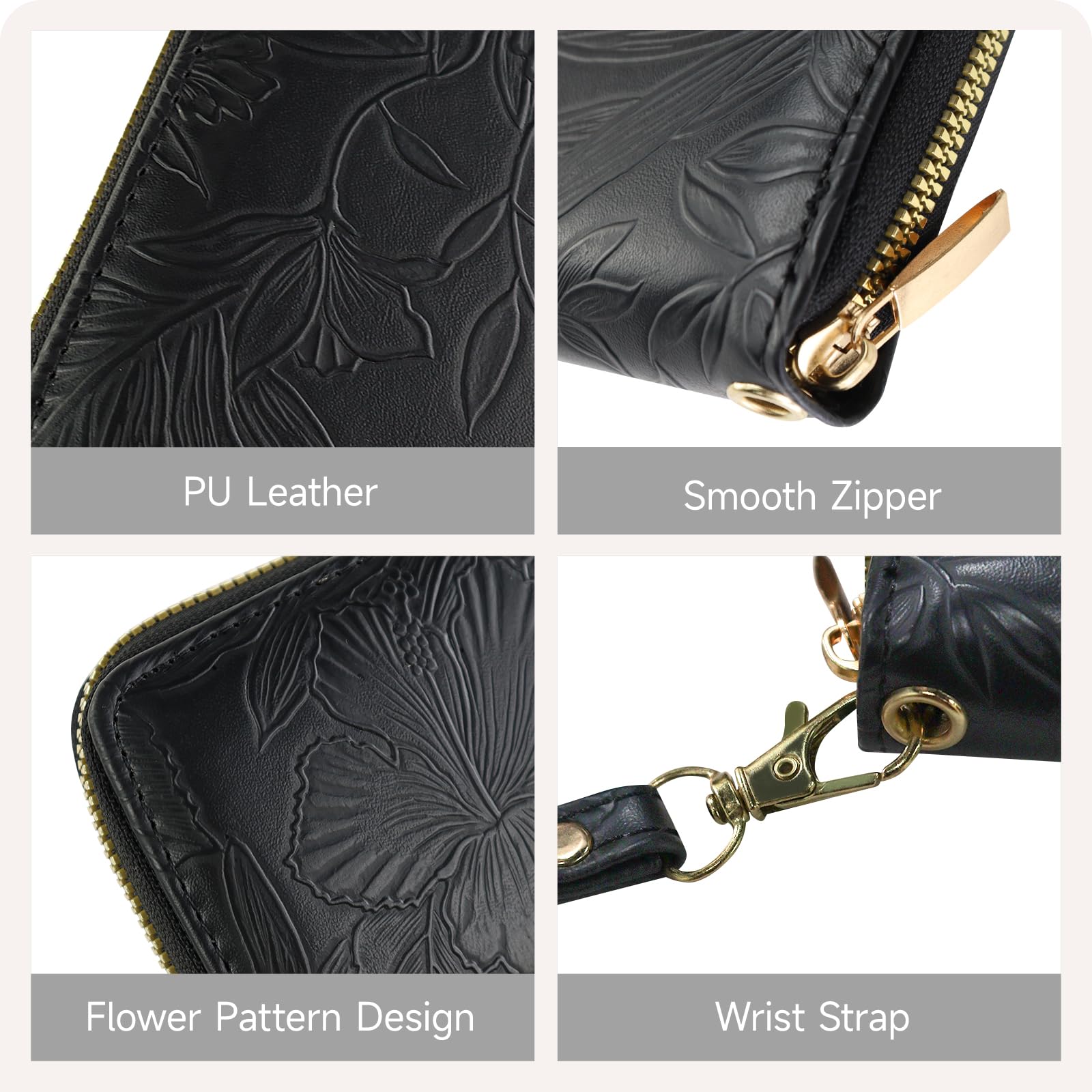 adistylinno-women-s-wallet-portefeuille-noir-dragonne-fleurs image 2