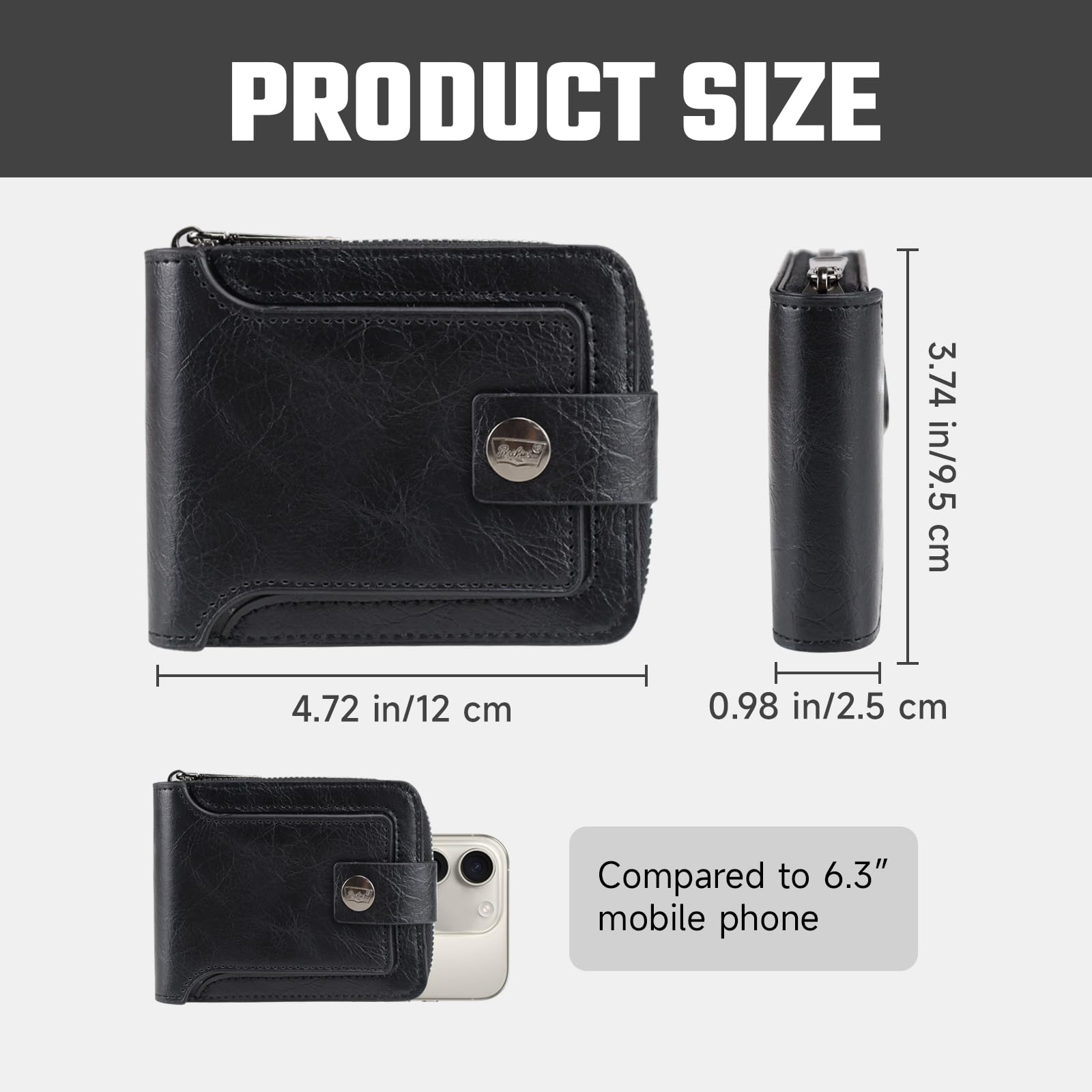 adistylinno-men-s-wallet-portefeuille-homme-noir-vintage-zip image 2