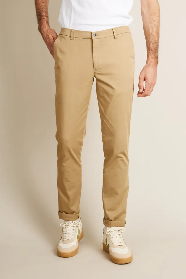 le-pantalon-chinos-homme-fm-lpce-2-chino-beige-easy-coton image 1
