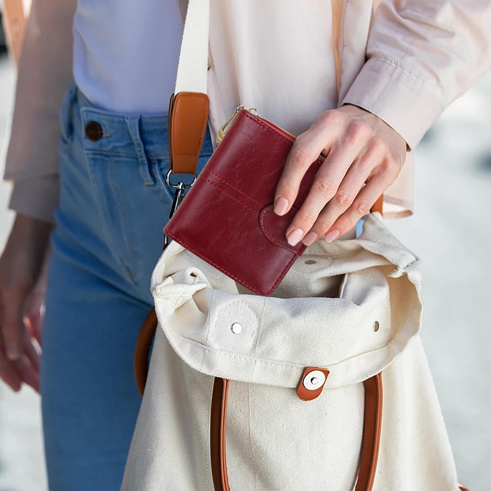 adistylinno-women-s-wallet-portefeuille-femme-bordeaux-zip-carr image 5