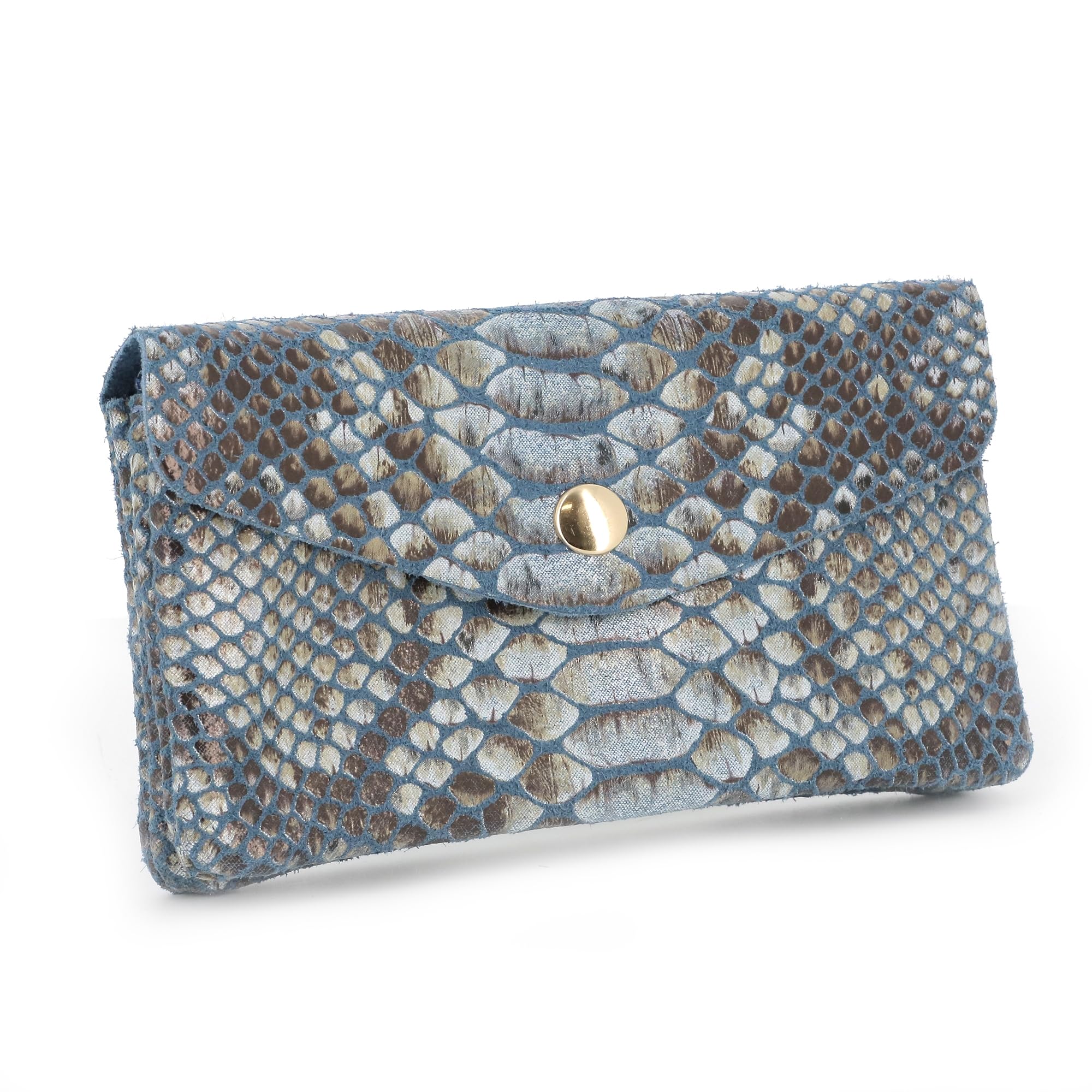 double-tree-porte-monnaie-cuir-python-bleu image 2