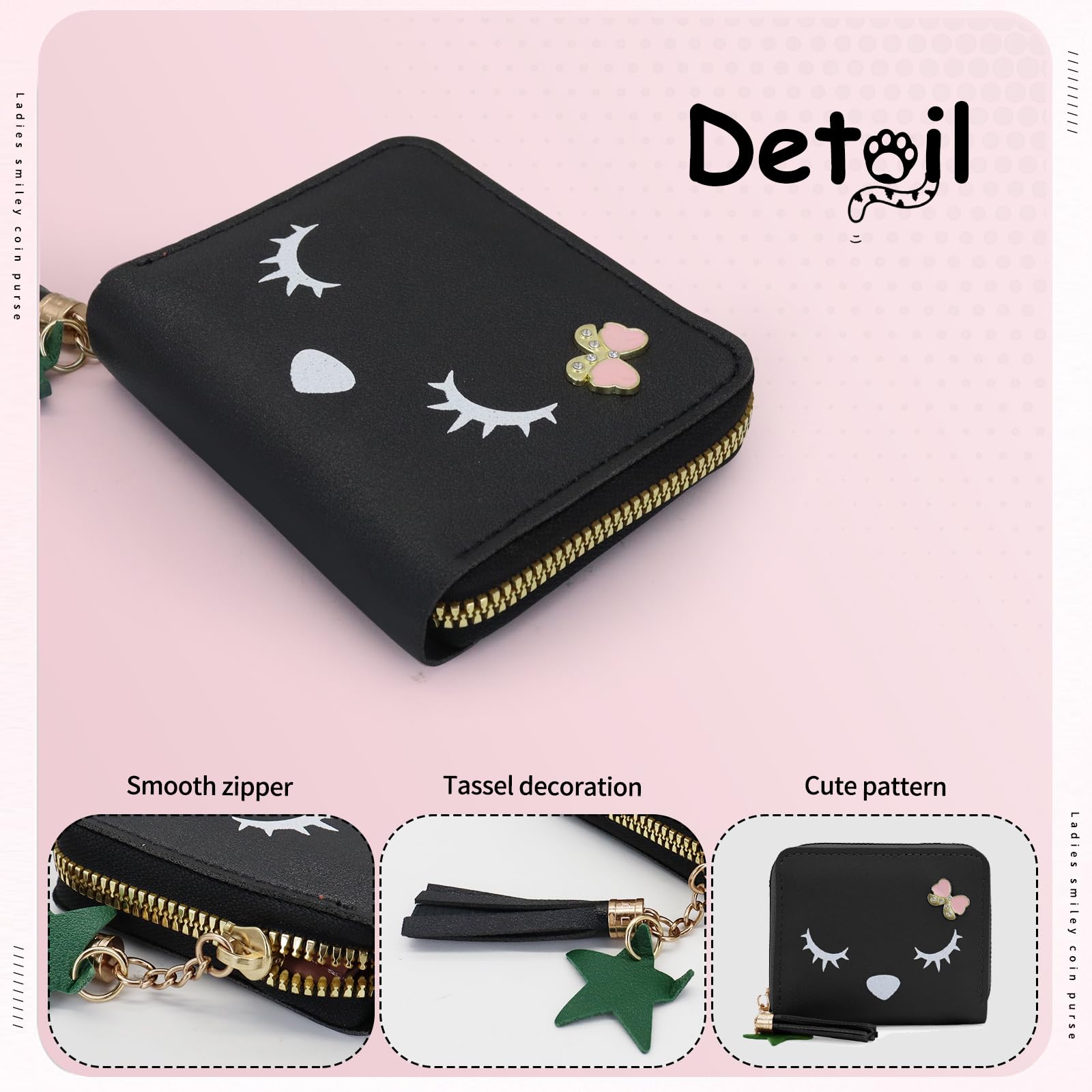 adistylinno-change-purse-porte-monnaie-rose-smiley-11-cm image 2