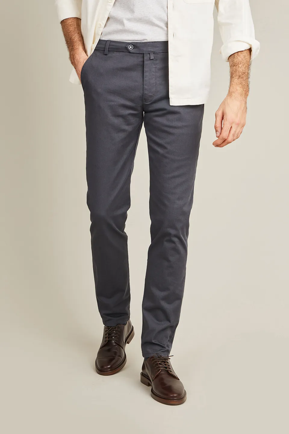 le-pantalon-chinos-homme-chino-gris-anthracite-coton image 1
