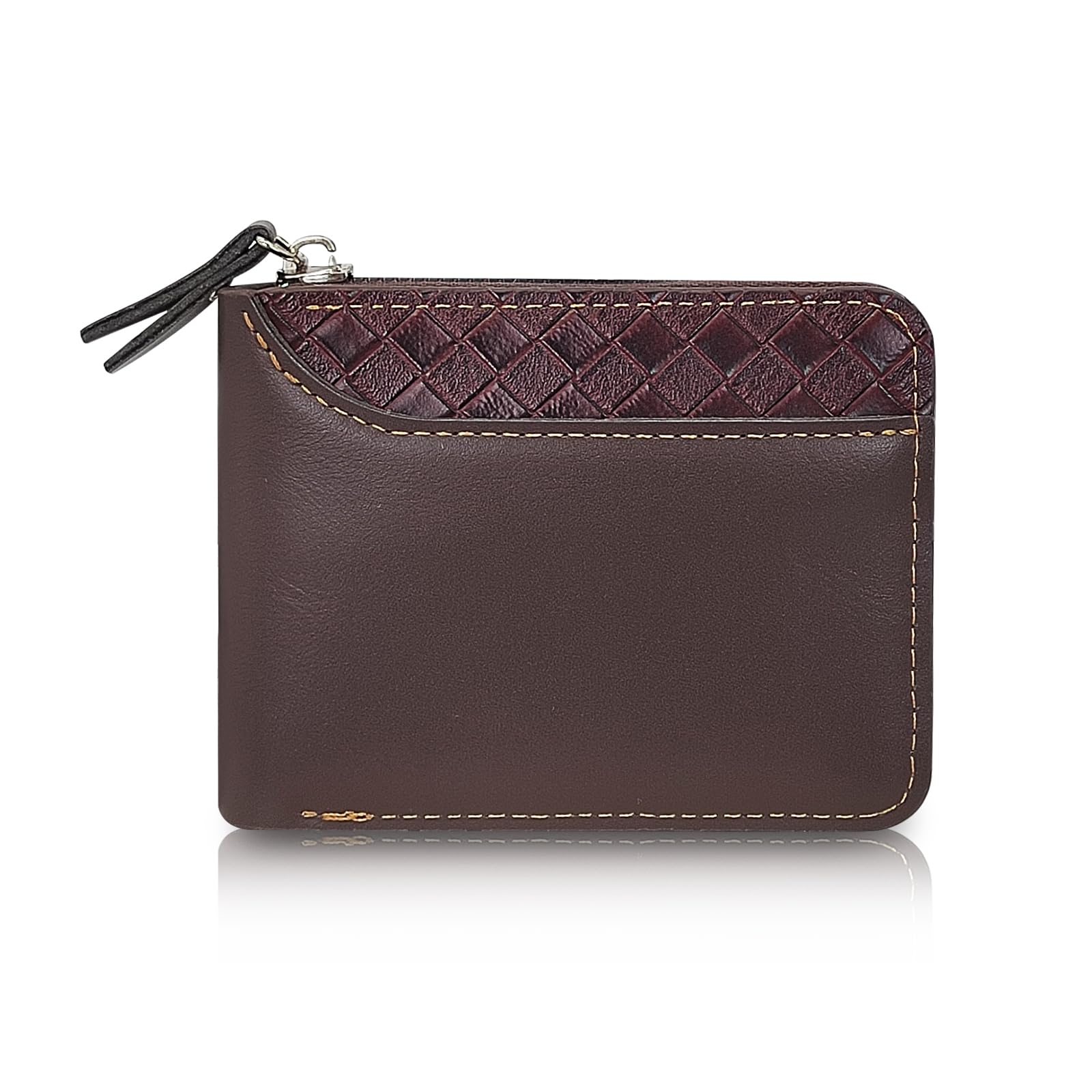 adistylinno-men-s-wallet-portefeuille-homme-marron-zip-losange image 1