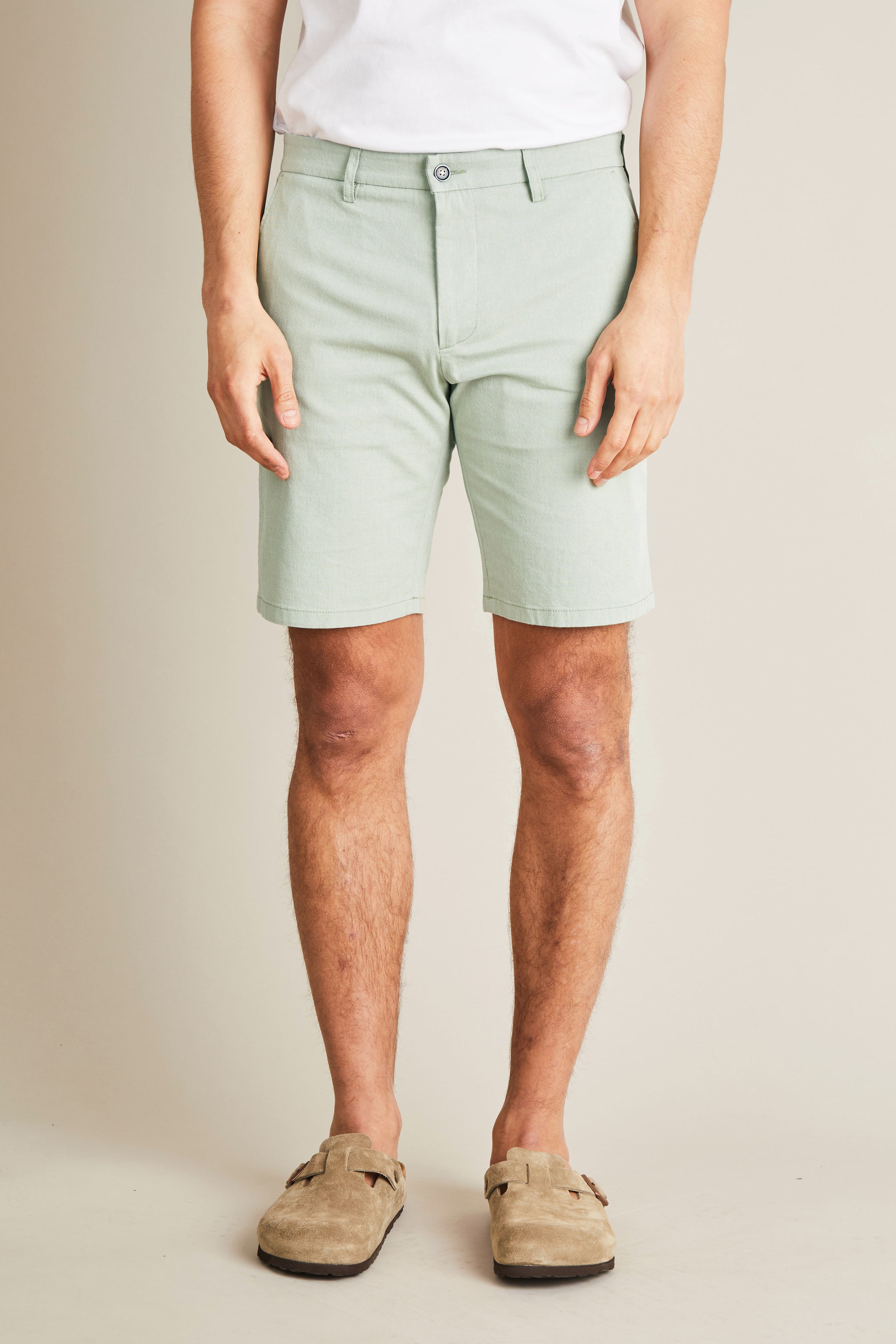 le-pantalon-bermudas-homme-bermuda-vert-amande-coton image 1