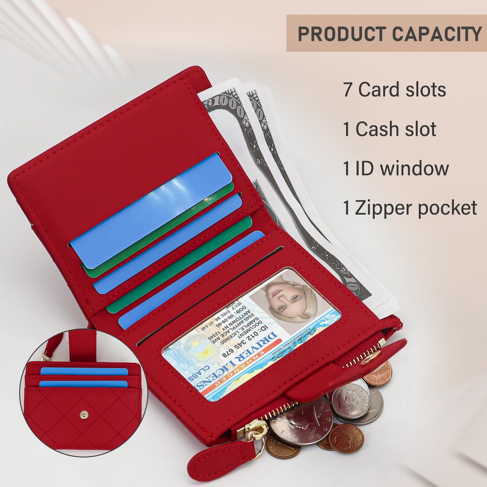 adistylinno-women-s-wallet-portefeuille-femme-rouge-losange image 4