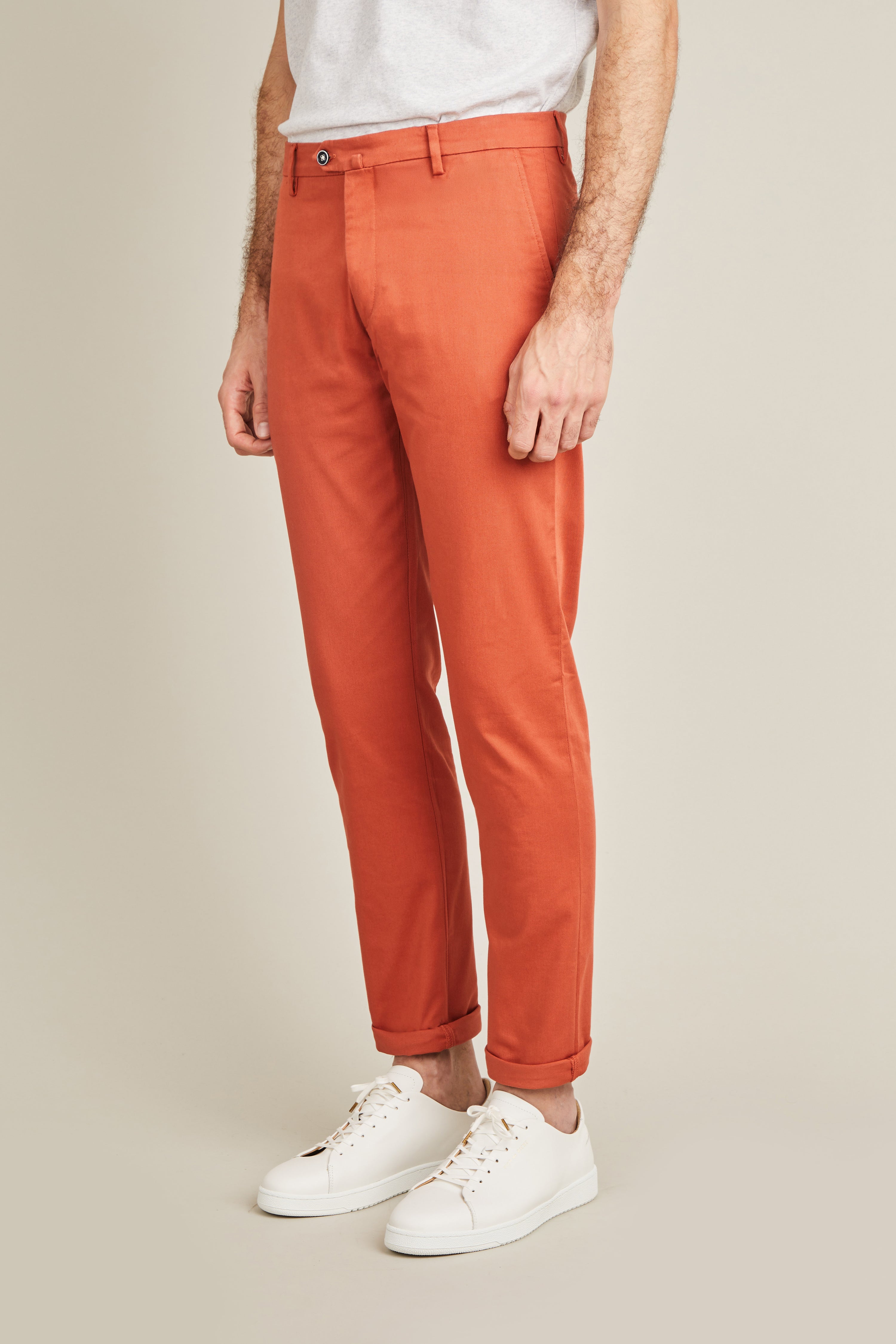 le-pantalon-chinos-homme-chino-tomette-coton-semi-slim-orange image 5