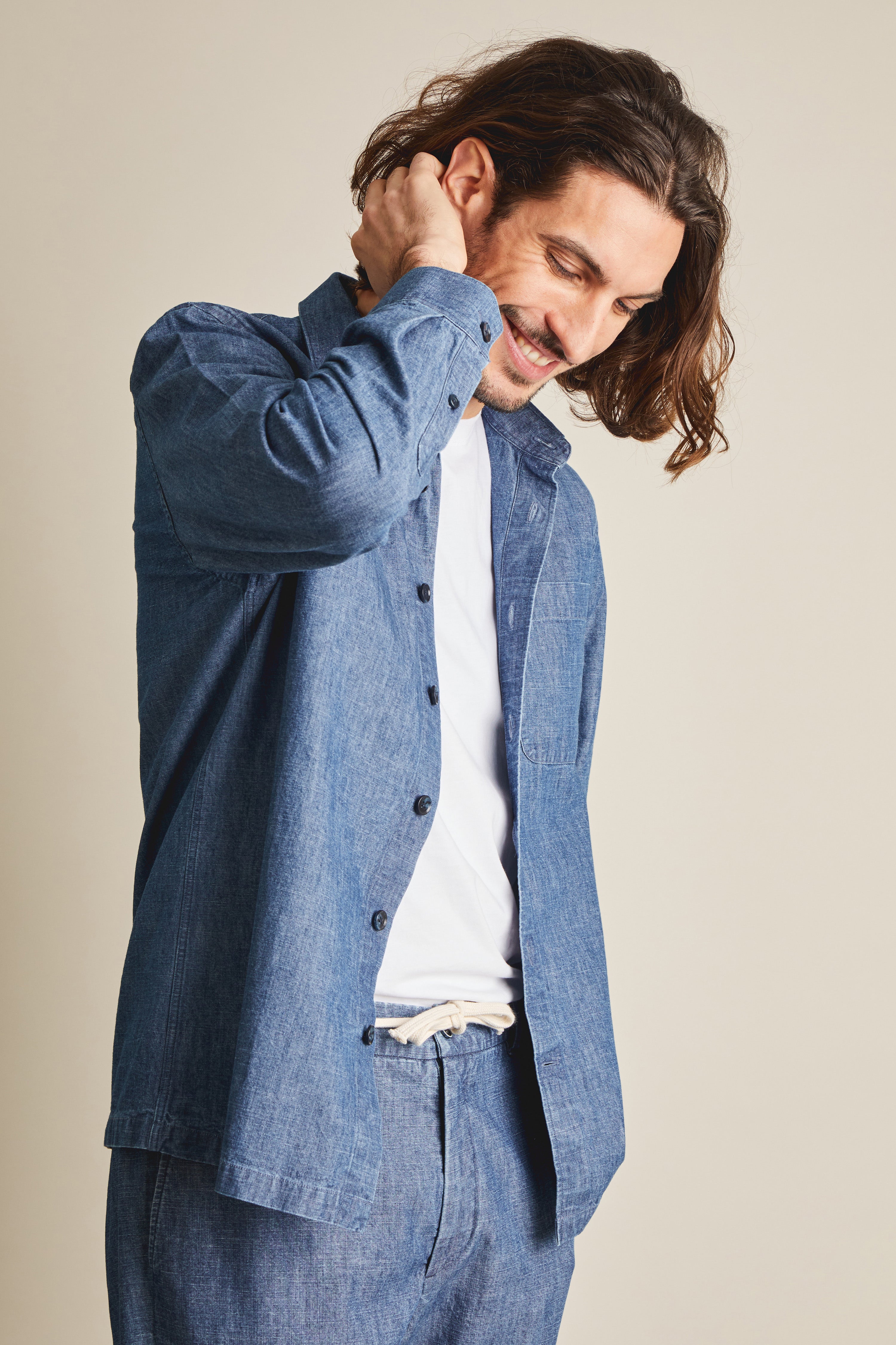 le-pantalon-overshirts-homme-surchemise-chambray-bleu-coton image 4
