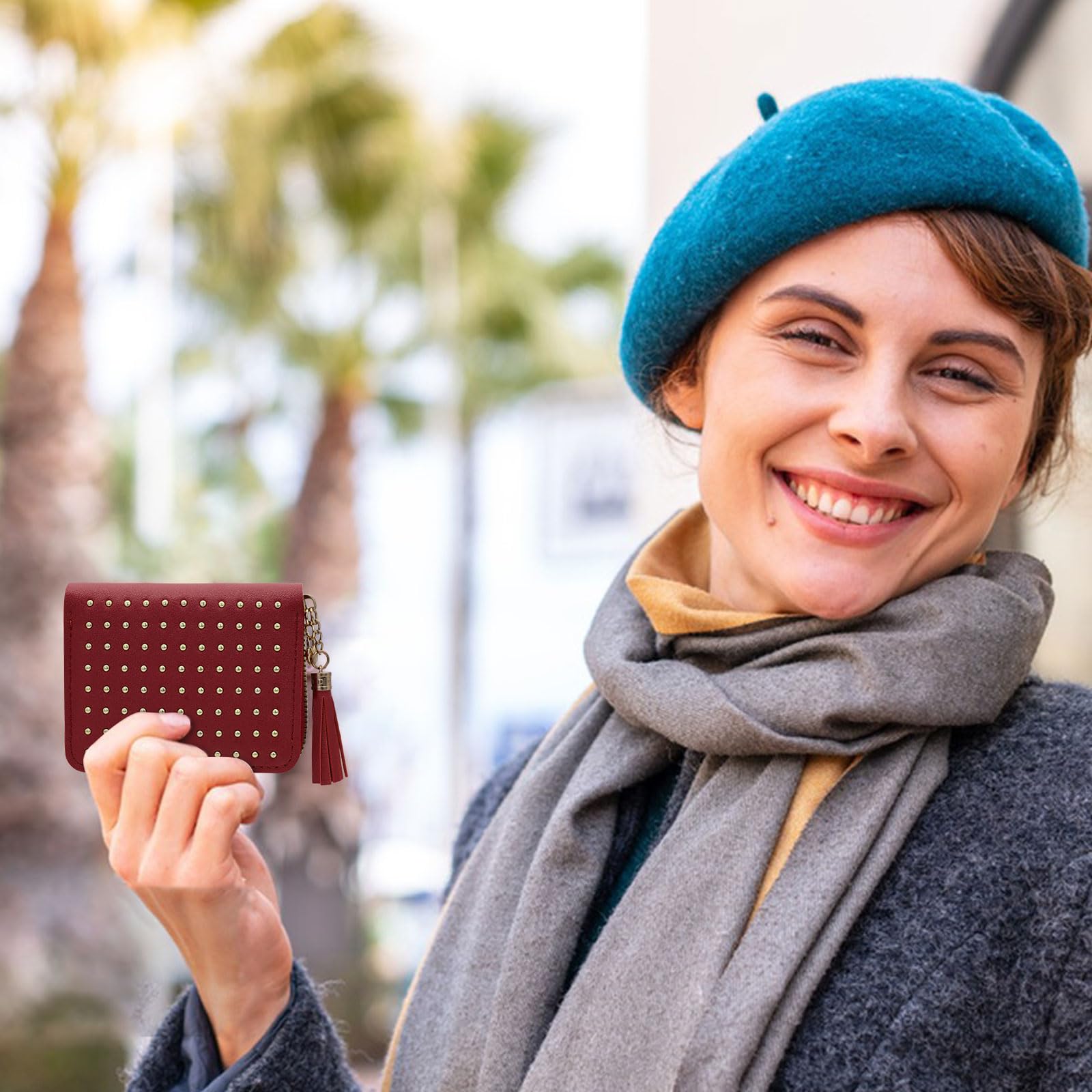 adistylinno-women-s-wallet-portefeuille-rouge-pompons image 5