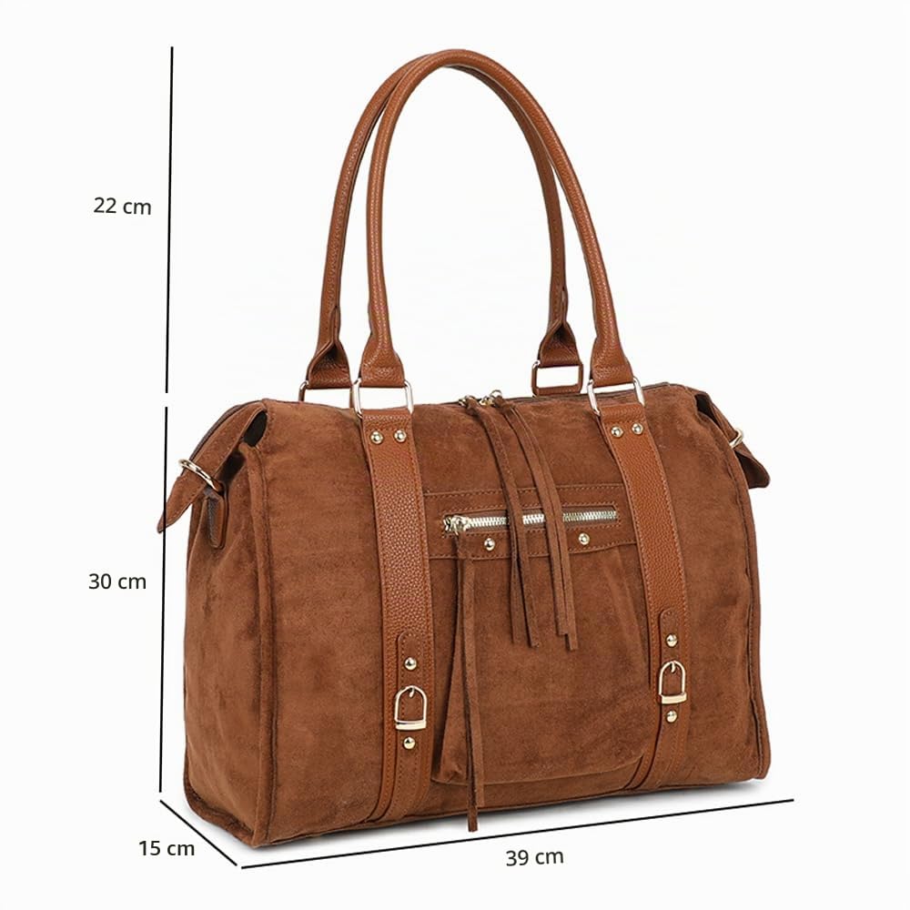 double-tree-sac-main-sac-bowling-femme-marron-a4-souple image 3