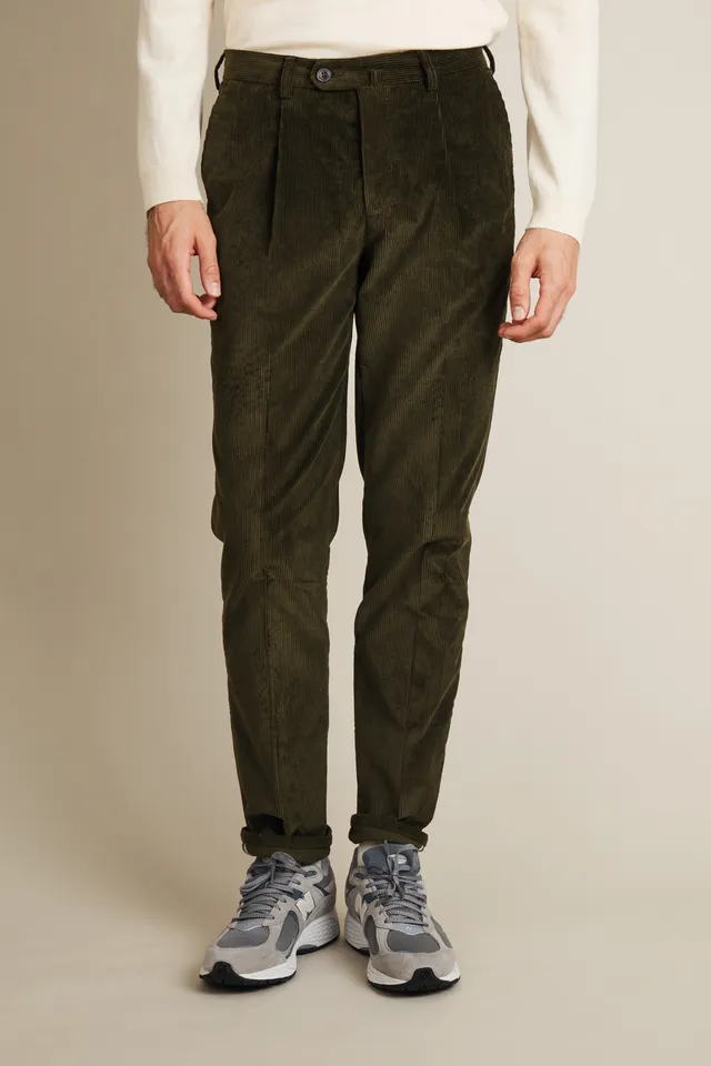 le-pantalon-chino-fm-lpcvp-1-pantalon-kaki-velours-pinces image 1