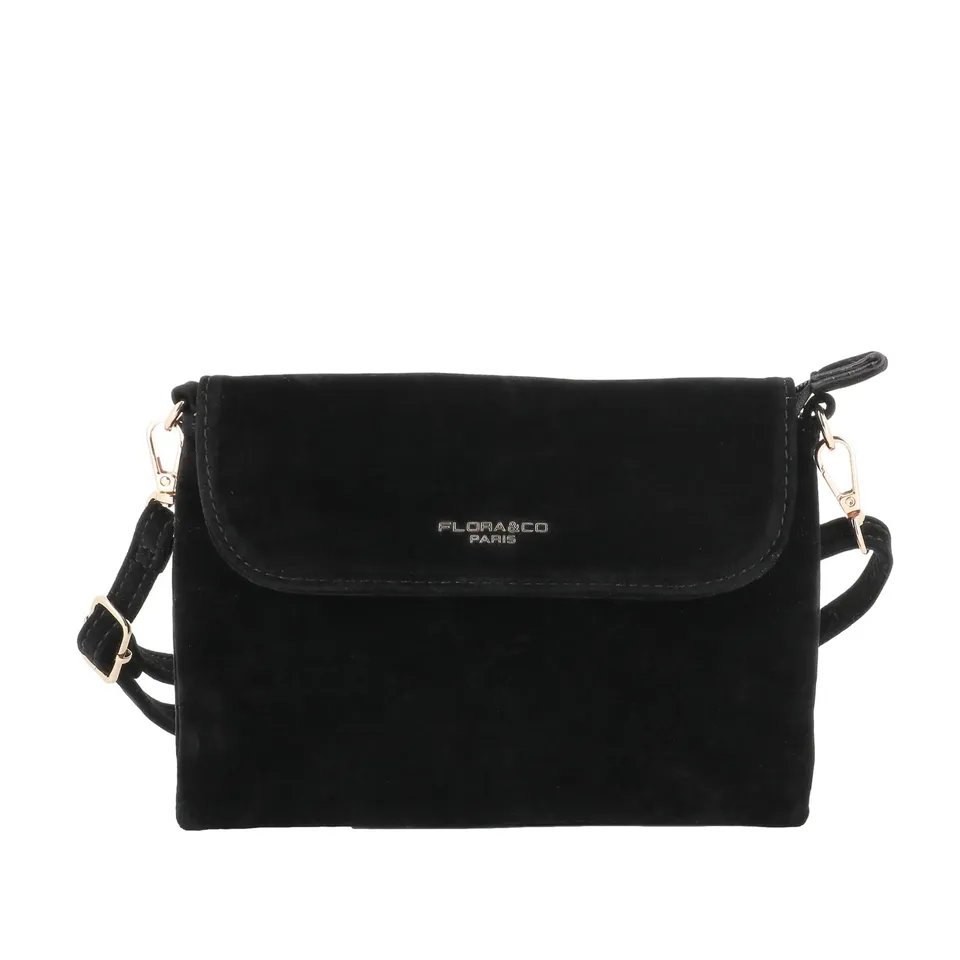 flora-co-bandouli-res-mini-sac-bandouli-re-noir-effet-daim image 1