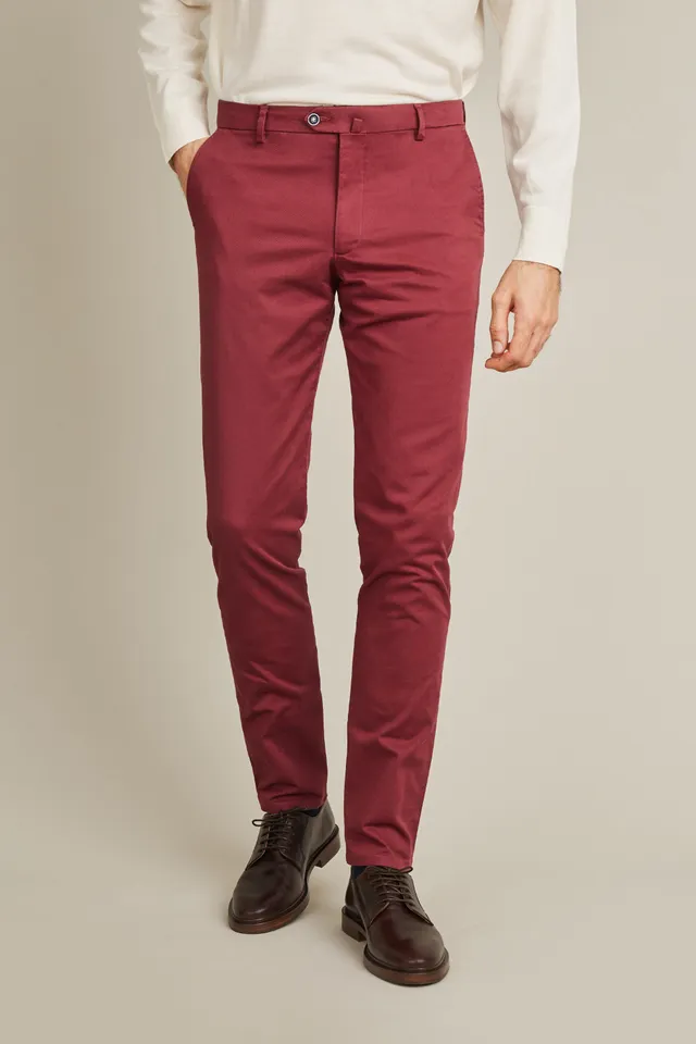le-pantalon-chino-fm-lpc-22-pantalon-bordeaux-fonc-coton image 1