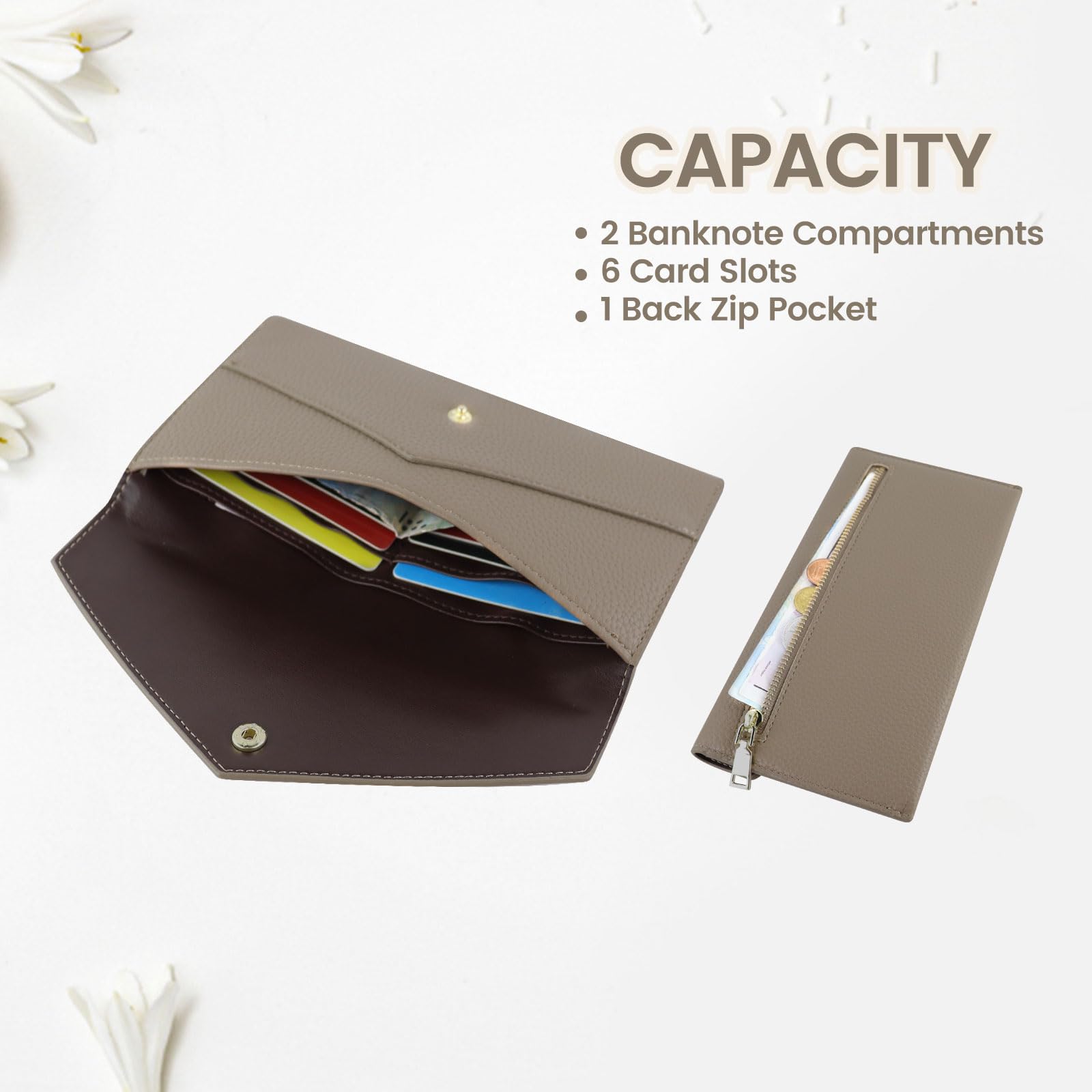 adistylinno-women-s-wallet-portefeuille-rfid-kaki-clair image 4