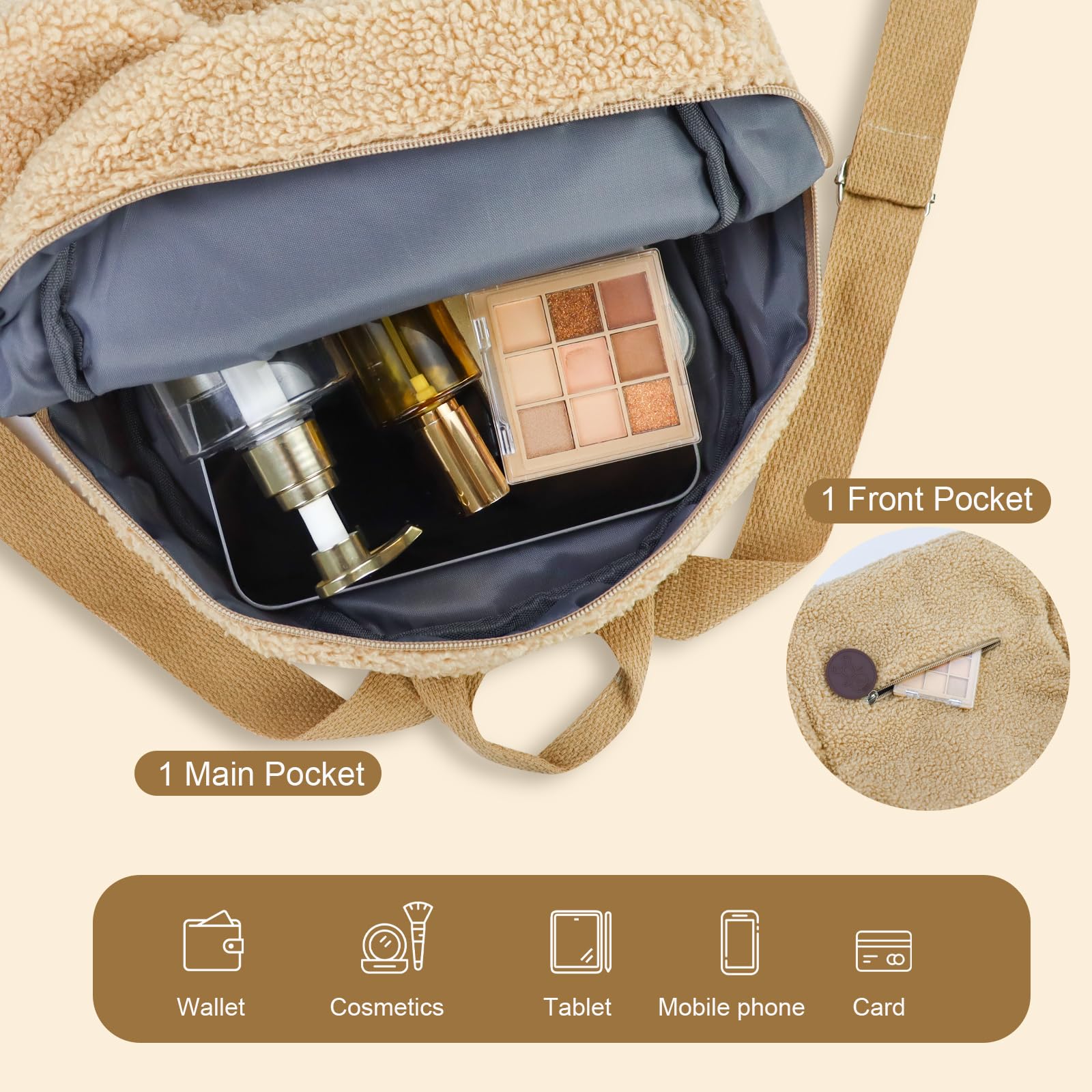 adistylinno-backpack-mini-sac-dos-ours-peluche-kaki image 4