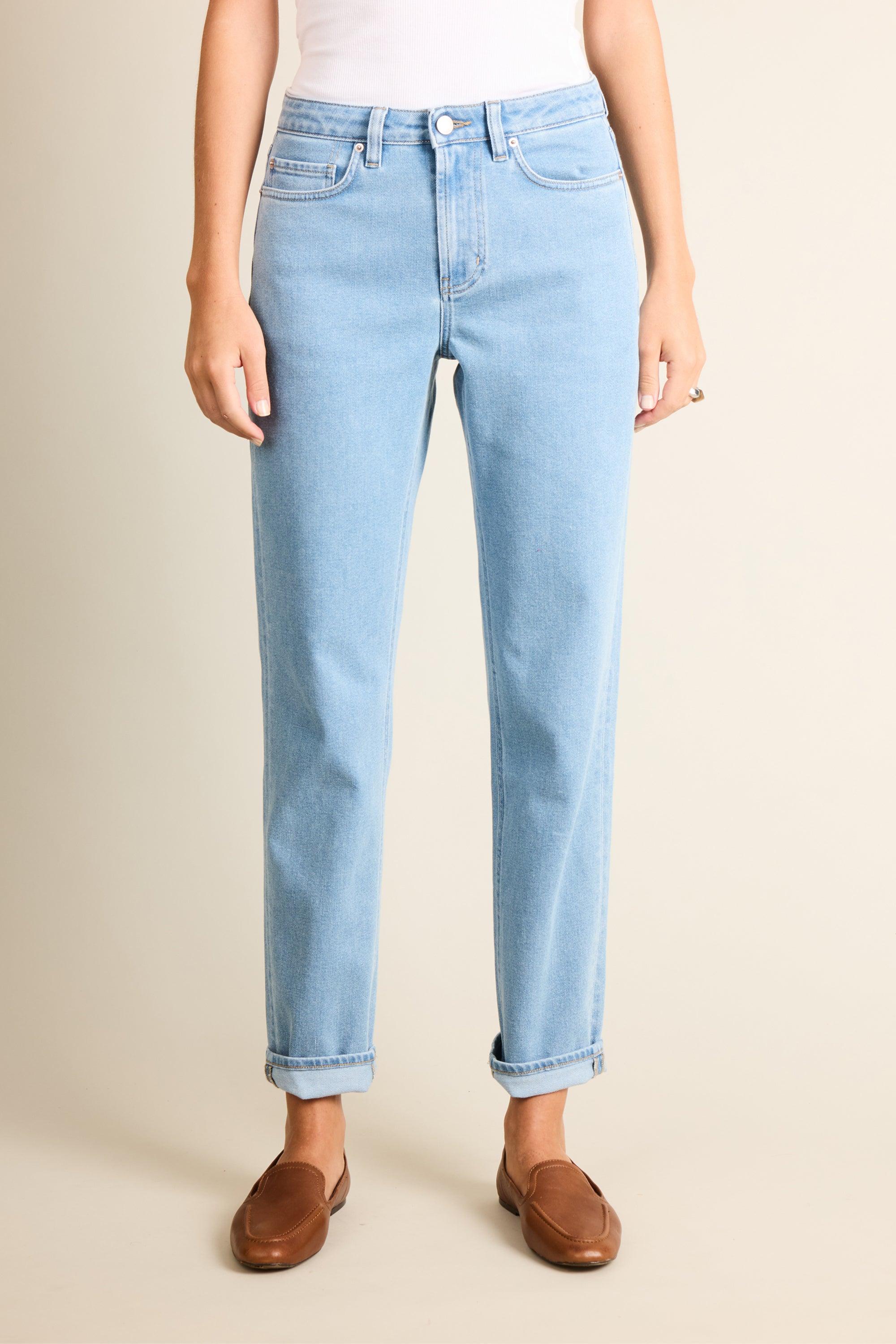 le-pantalon-jean-girlfriend-bleached-d-lav-taille-mi-haute image 4