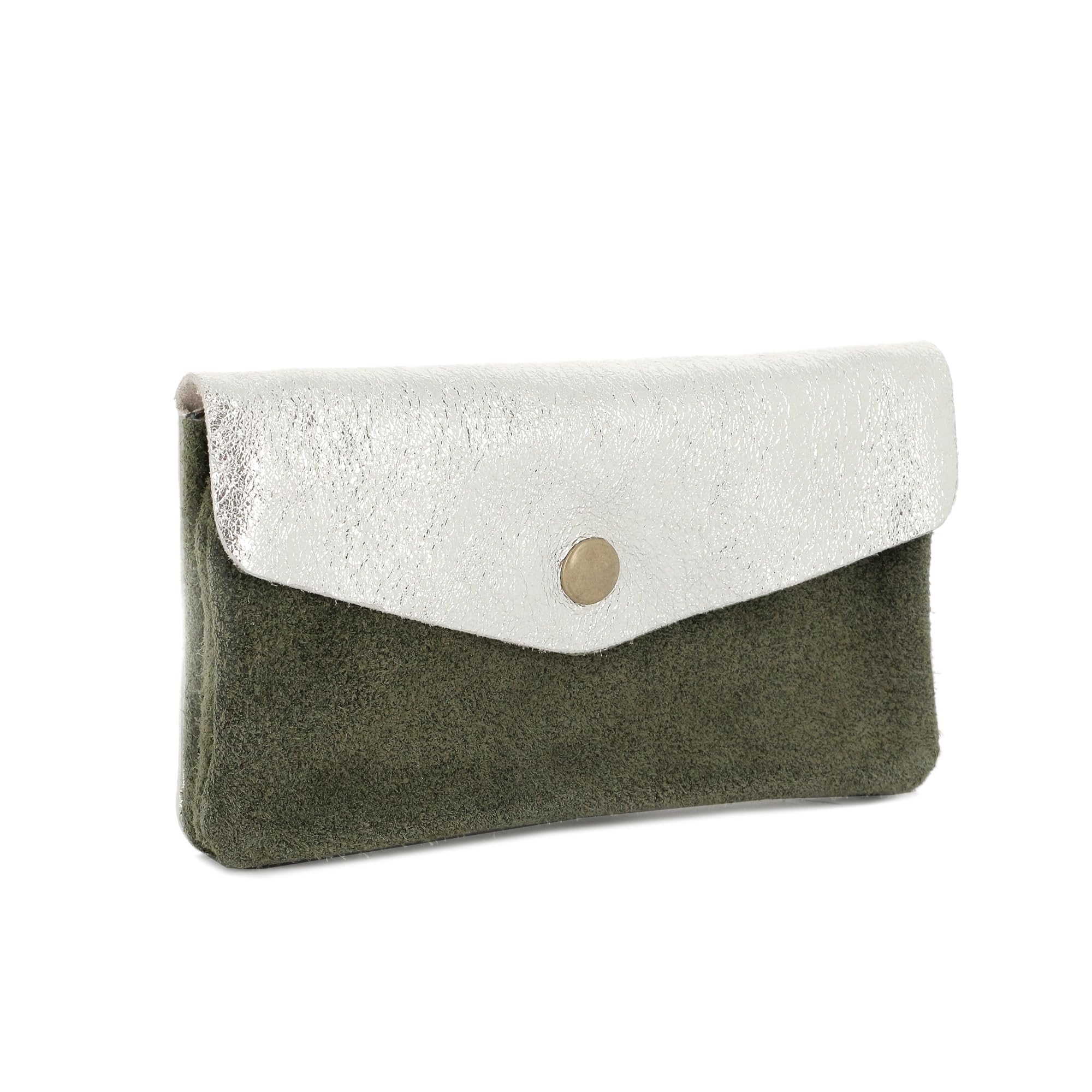 double-tree-porte-monnaie-cuir-portefeuille-femme-kaki image 2