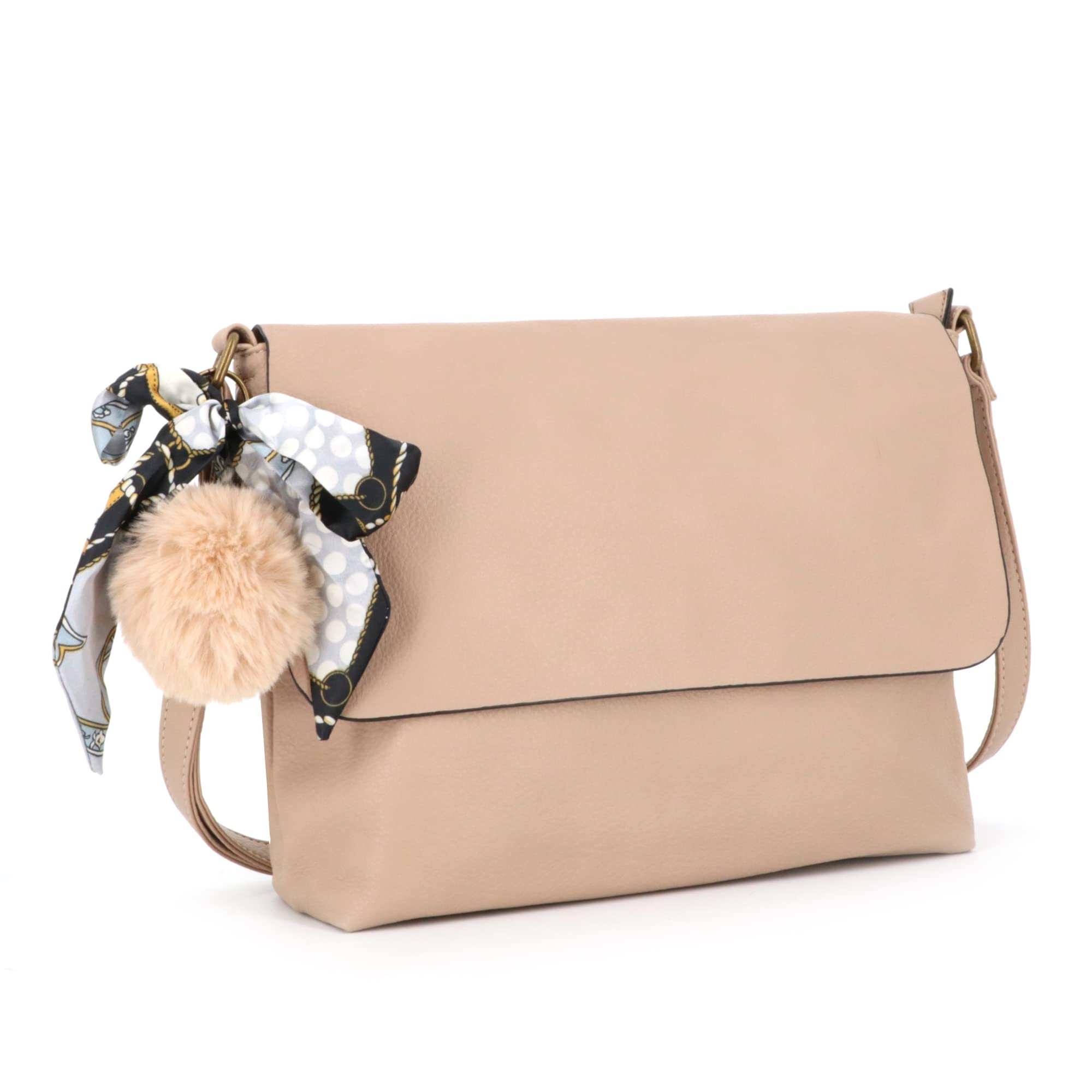flora-co-sacs-bandouli-res-messenger-sac-bandouli-re-beige-pompon image 3