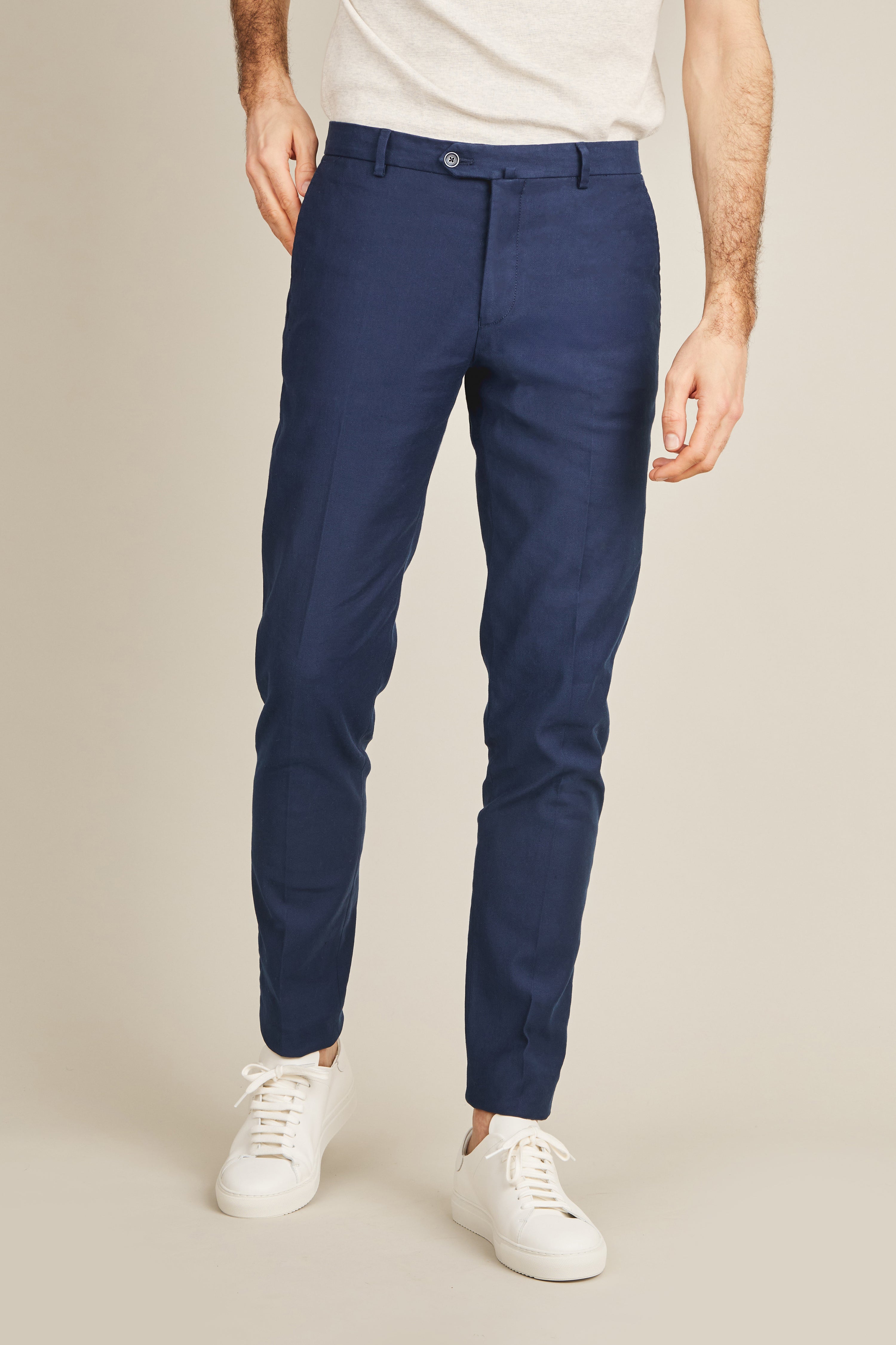 le-pantalon-chinos-homme-fm-lpcl-11-chino-bleu-marine-lin image 1