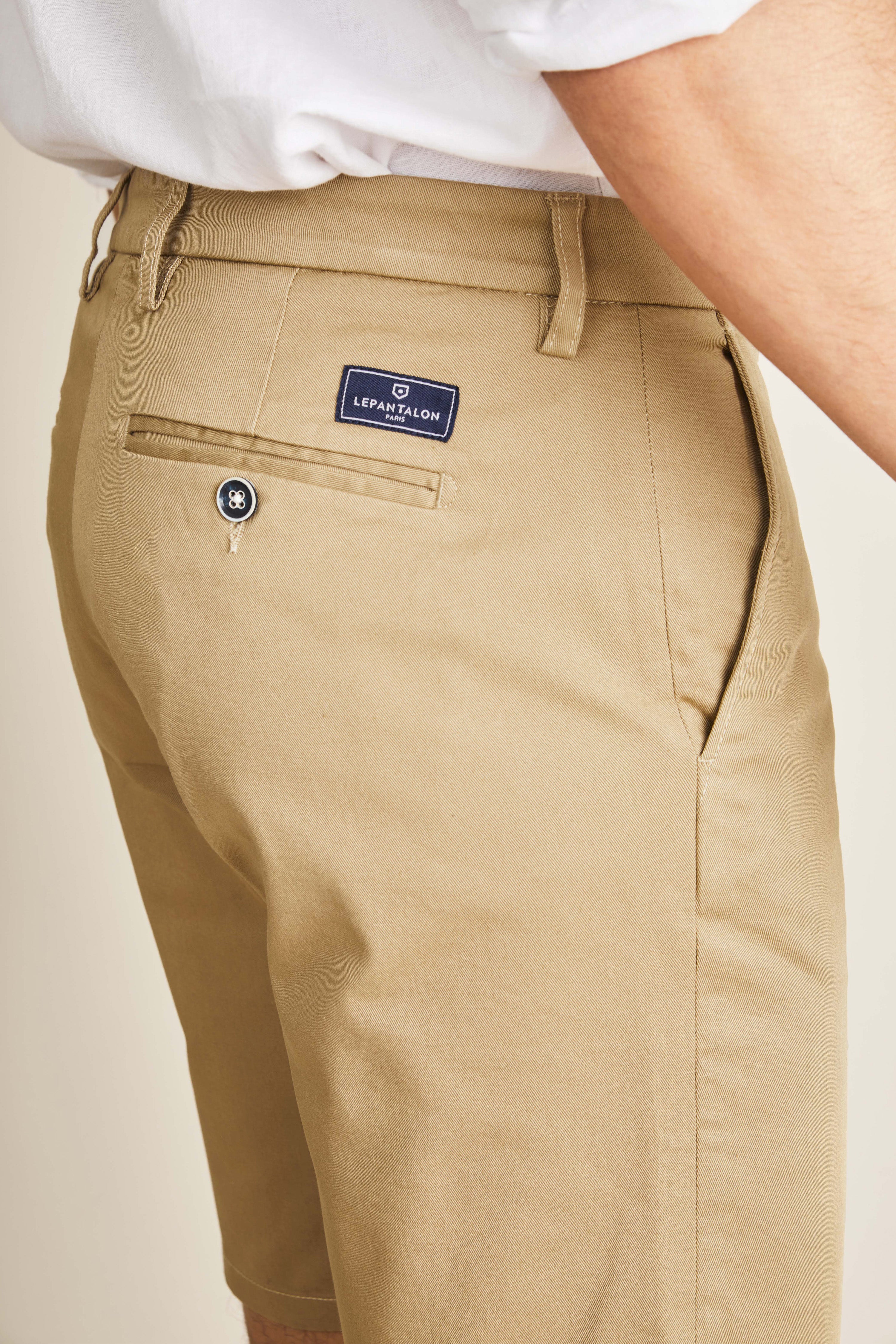 le-pantalon-bermudas-homme-bermuda-beige-short-coton image 3