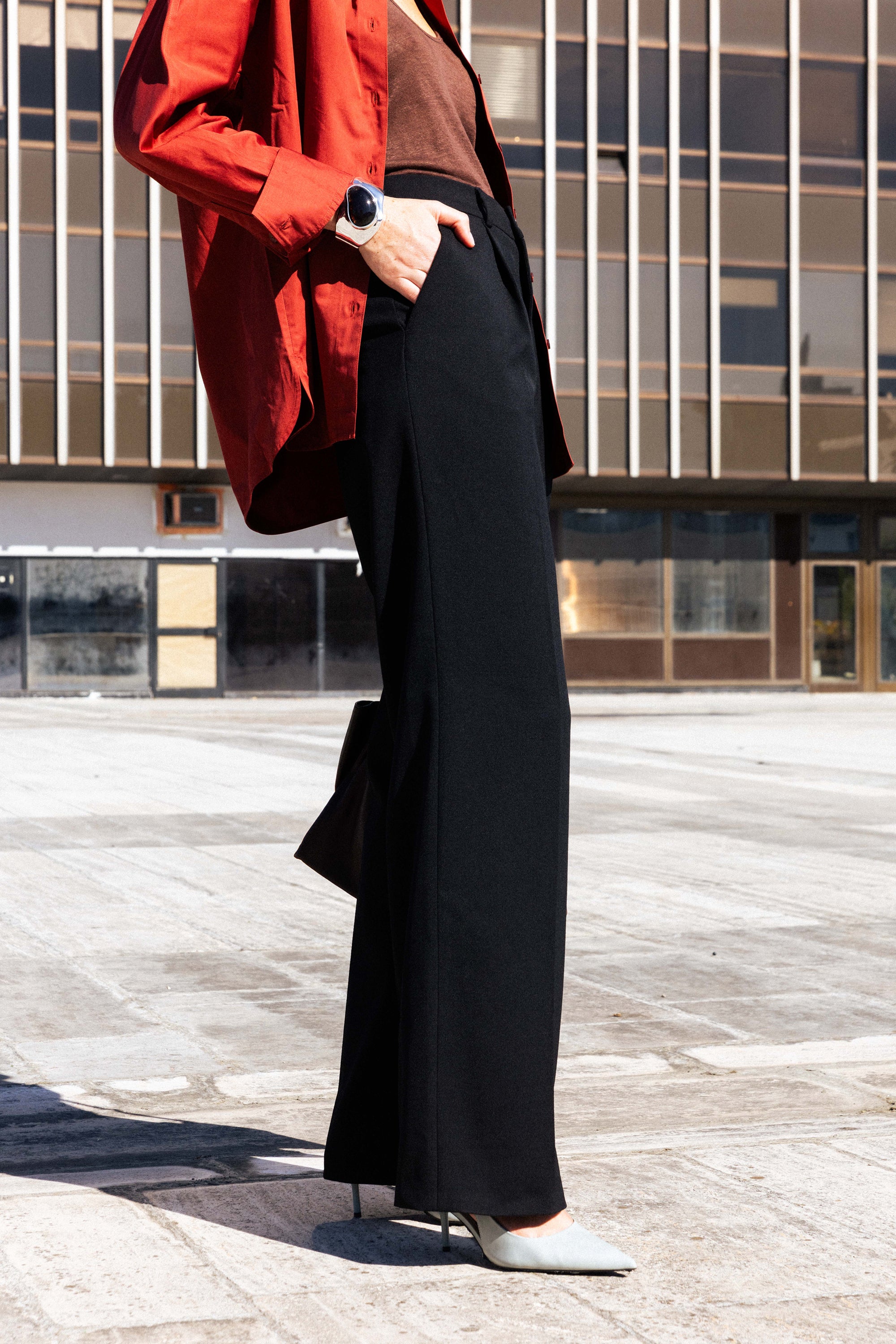 le-pantalon-pantalons-femme-palazzo-pantalon-noir-laine image 3