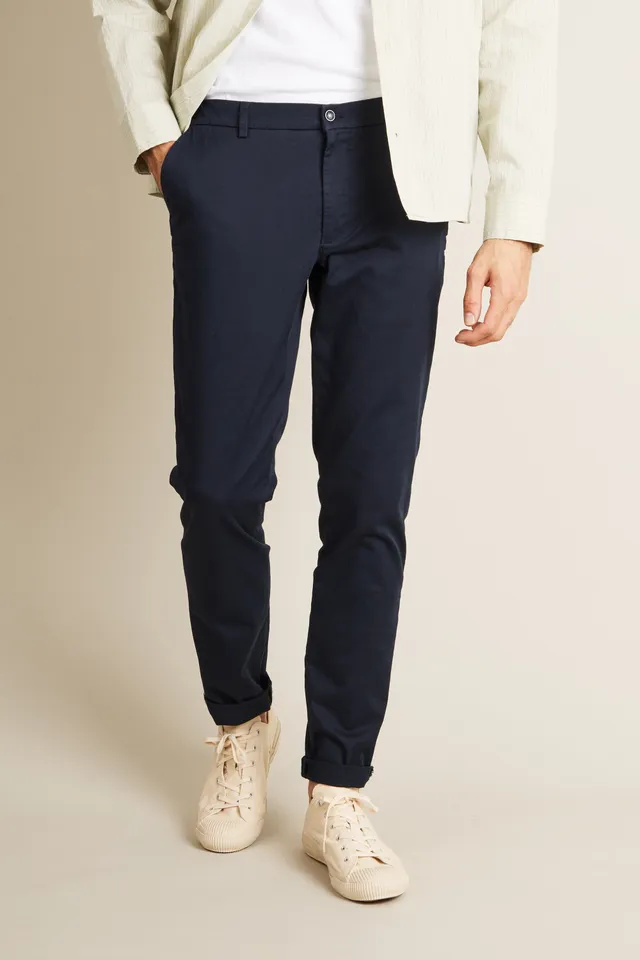 le-pantalon-chinos-homme-chino-easy-bleu-marine-coton image 1