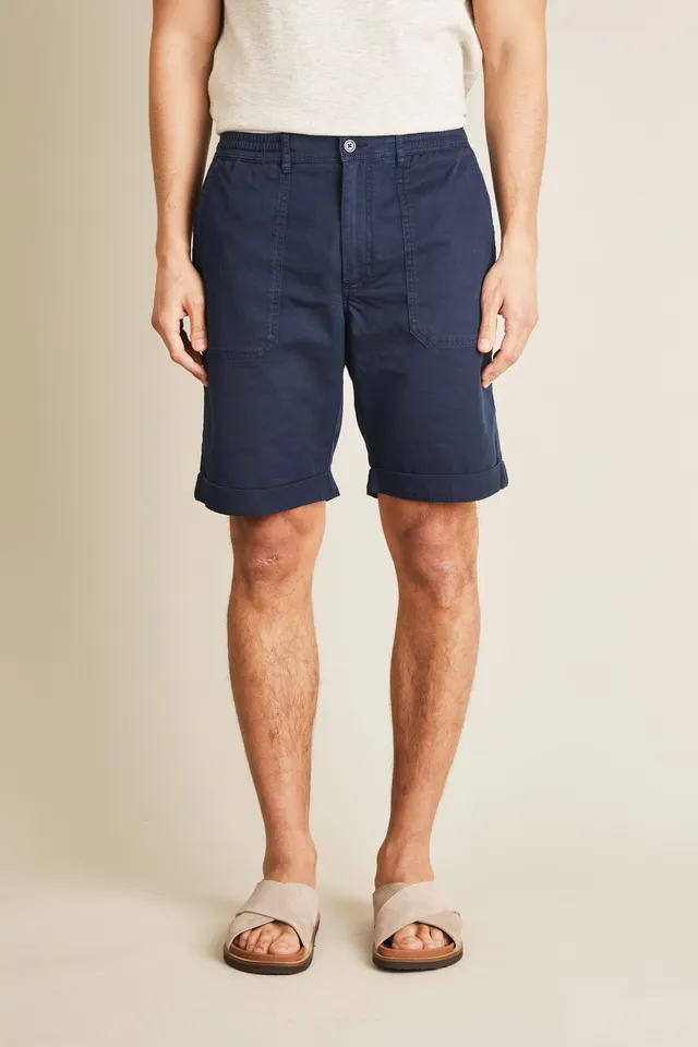 le-pantalon-bermudas-homme-fatigue-short-bleu-marine-lin image 1