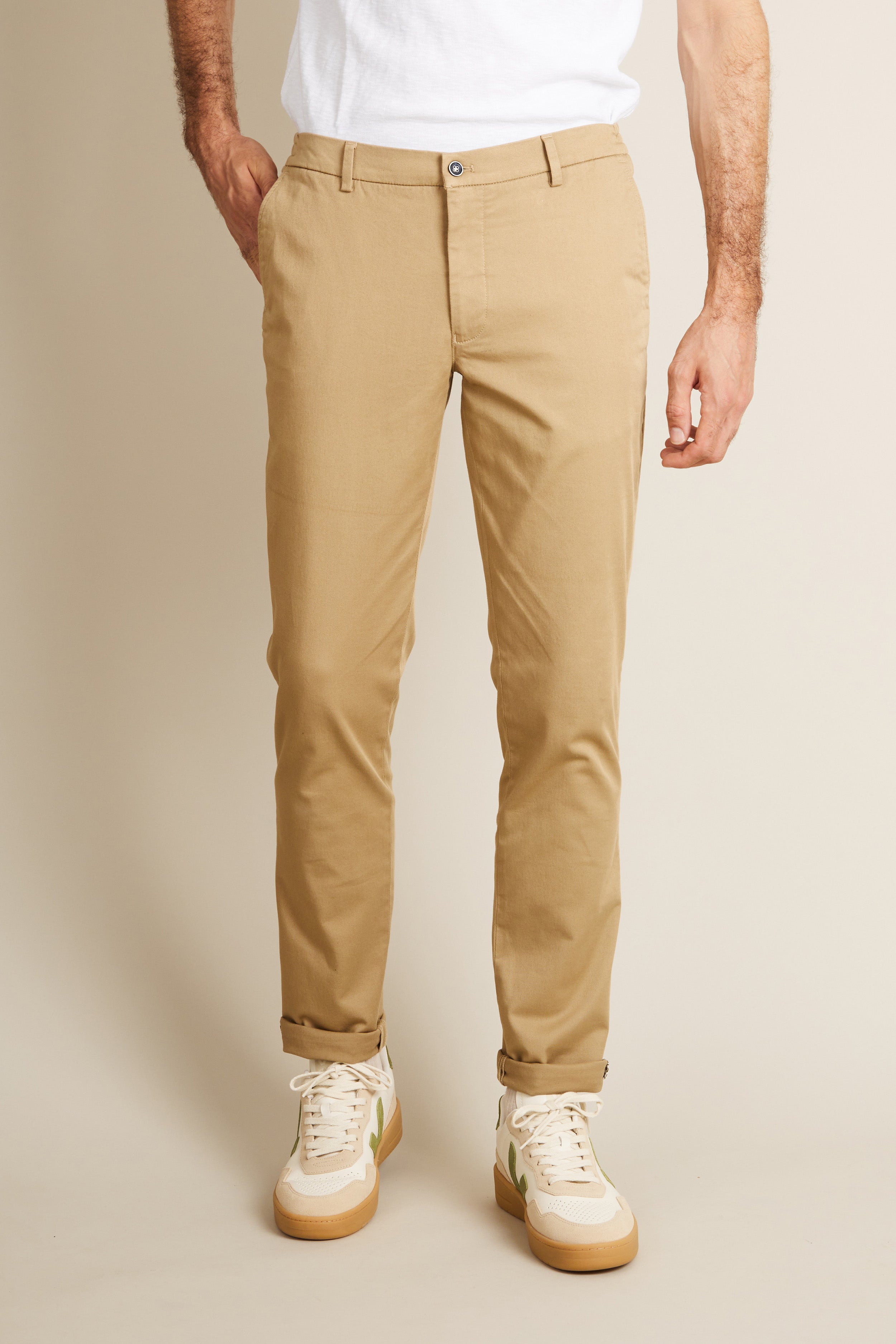 le-pantalon-chinos-homme-fm-lpce-2-chino-beige-easy-coton image 1